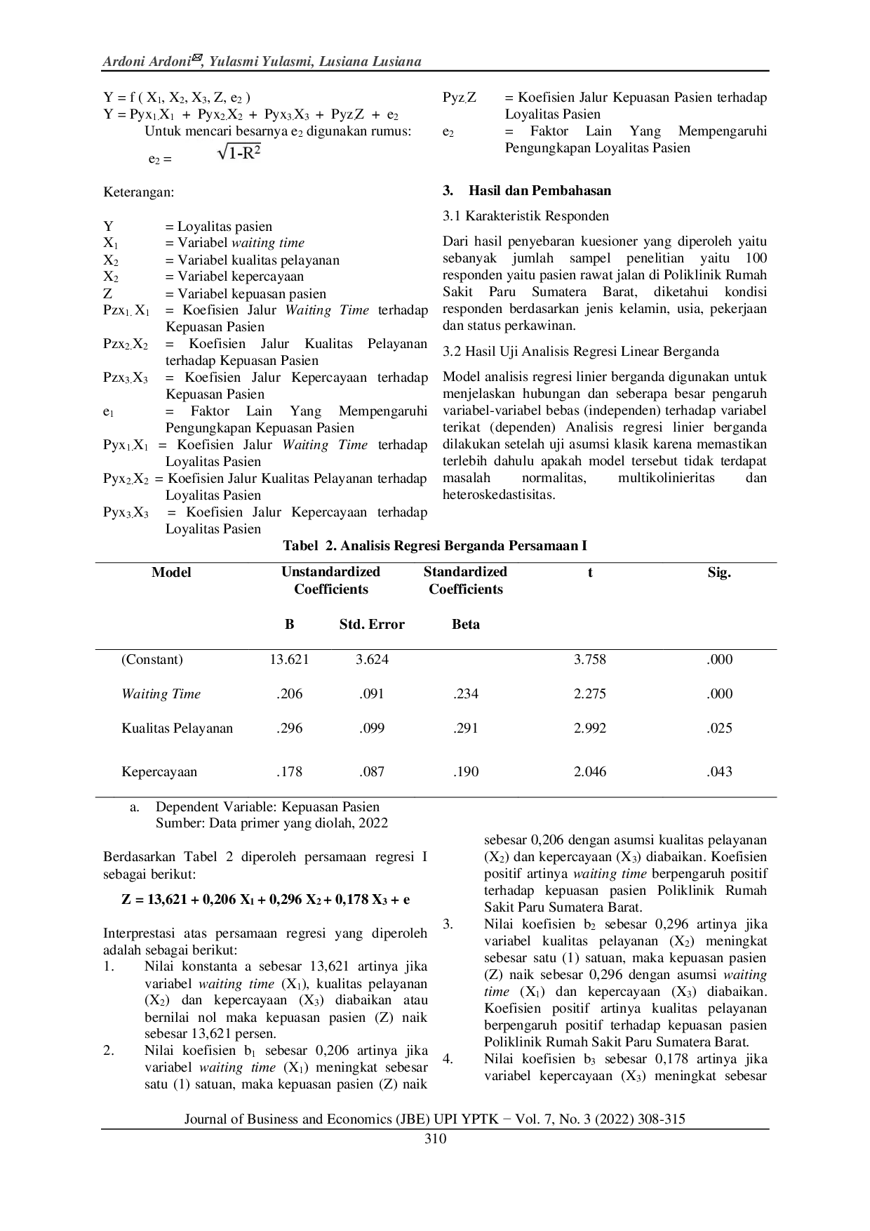 JURIS Analisis Waiting Time Kualitas Pelayanan dan Kepercayaan terhadap Loyalitas dengan Kepuasan sebagai Pemediasi