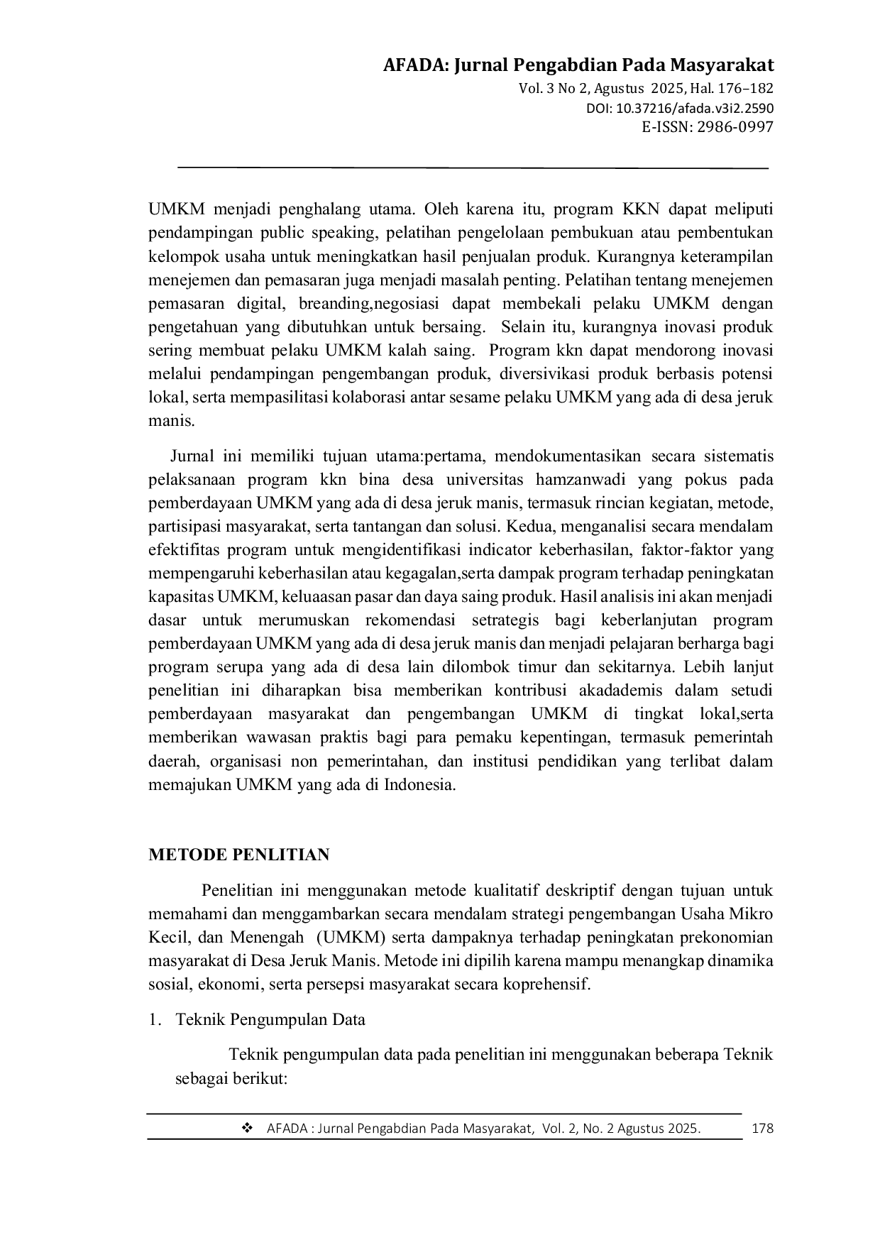 JURIS Studi Analisis UMKM Dan Pendamping Desa YBM PLN Kelompok 13 Desa Jeruk Manis Kecamatan Sikur Lombok Timur NTB