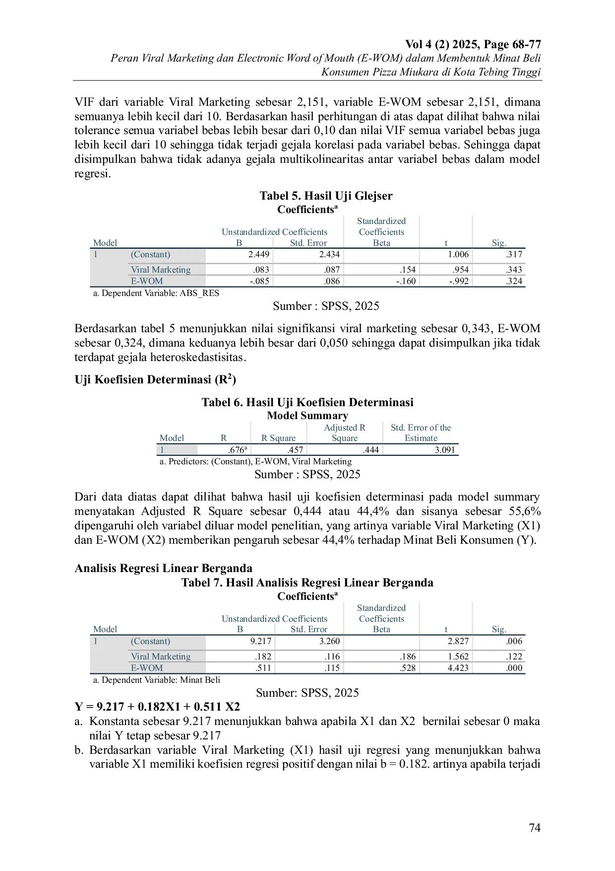 JURIS Peran Viral Marketing dan Electronic Word of Mouth E WOM dalam Membentuk Minat Beli Konsumen Pizza Miukara di Kota Tebing Tinggi