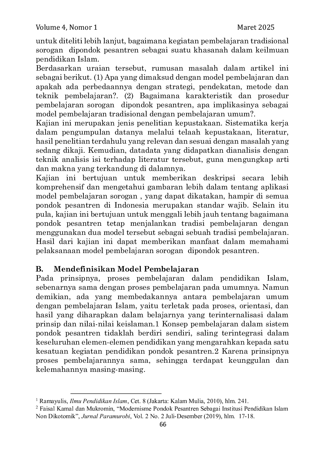 JURIS Model Pembelajaran Sorogan Dalam Tradisi Pondok Pesantren