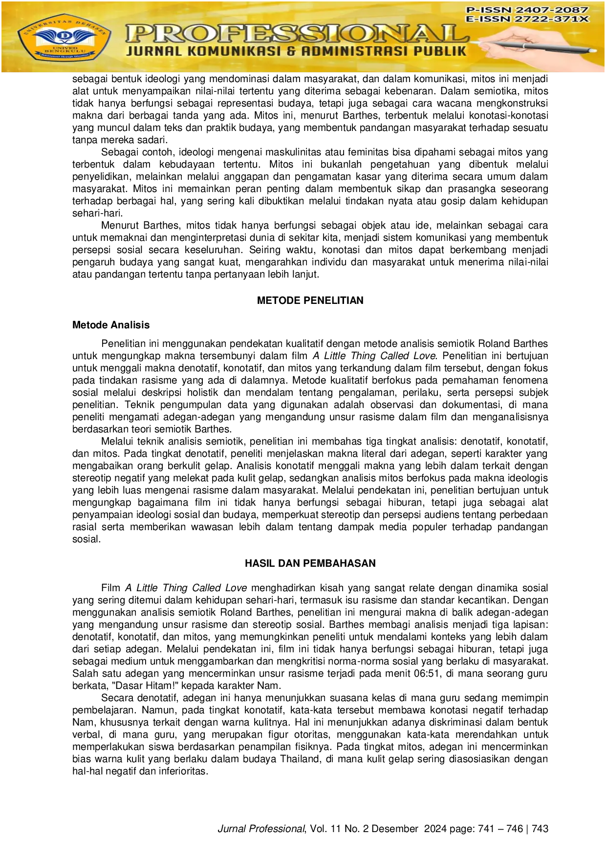 JURIS Analisis Tindakan Rasis Dalam Film Thailand A Little Thing Called Love