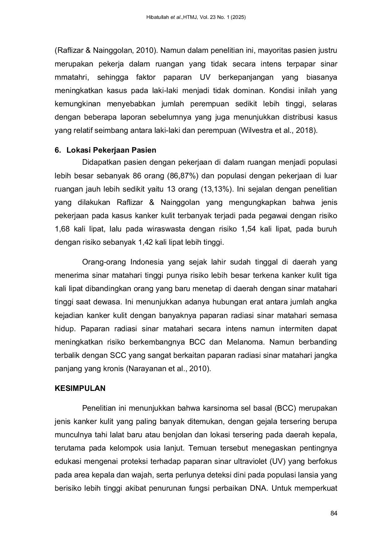 JURIS Karakteristik Pasien Kanker Kulit Di RSPAL dr Ramelan Surabaya Periode Januari 2021 Desember 2023