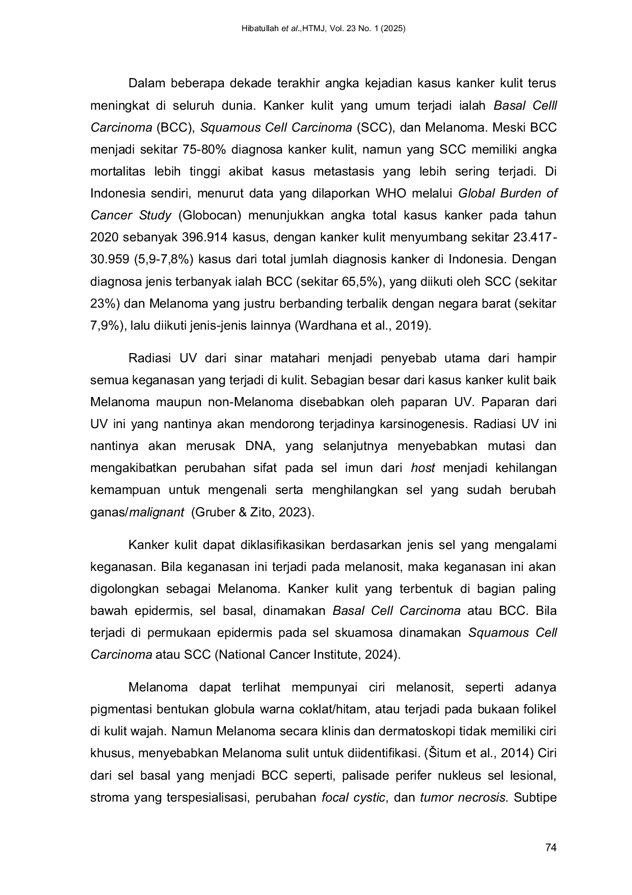 JURIS Karakteristik Pasien Kanker Kulit Di RSPAL dr Ramelan Surabaya Periode Januari 2021 Desember 2023