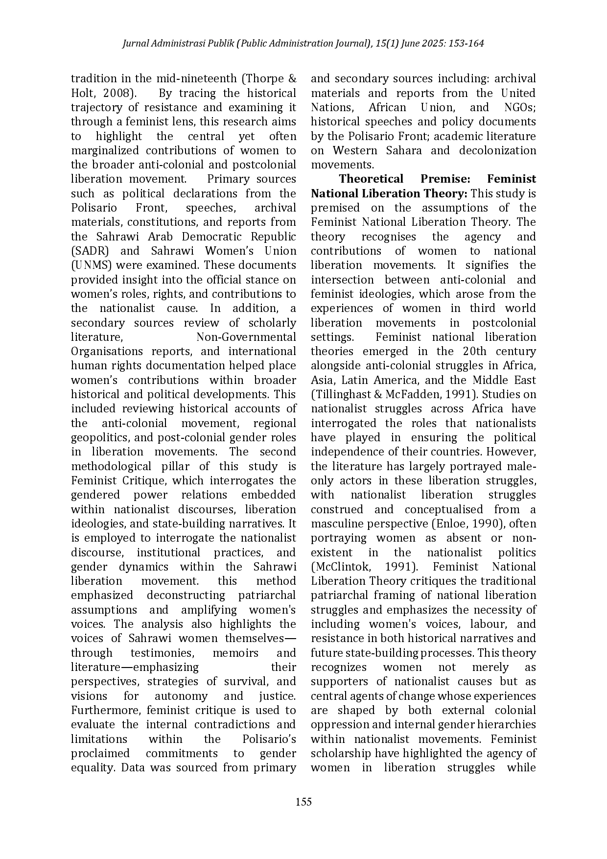 juris Resilience and Resistance A Feminist Perspective of Women and the National Liberation Struggle for the Independence of Western Sahara