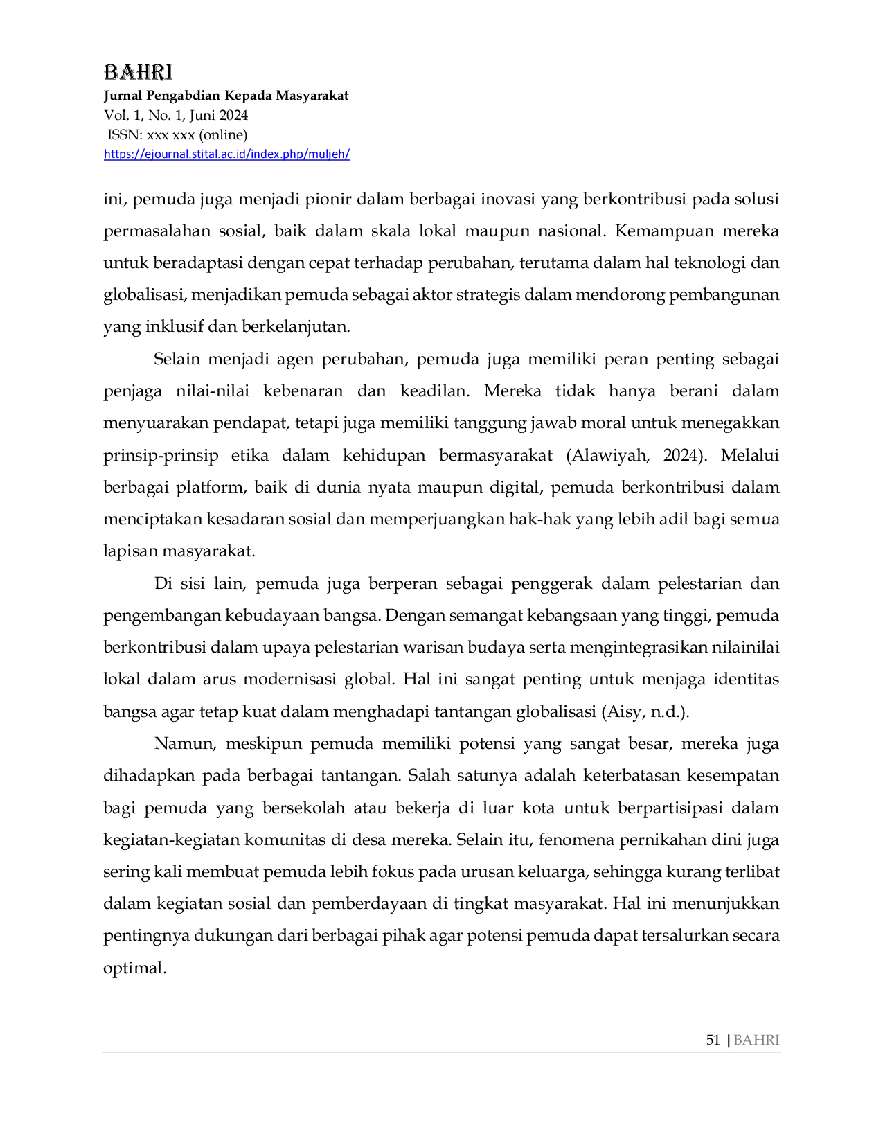 JURIS Penguatan Peran Karang Taruna Dalam Pemberdayaan Masyarakat Di Desa Jangur Melalui Program Pengabdian Masyarakat