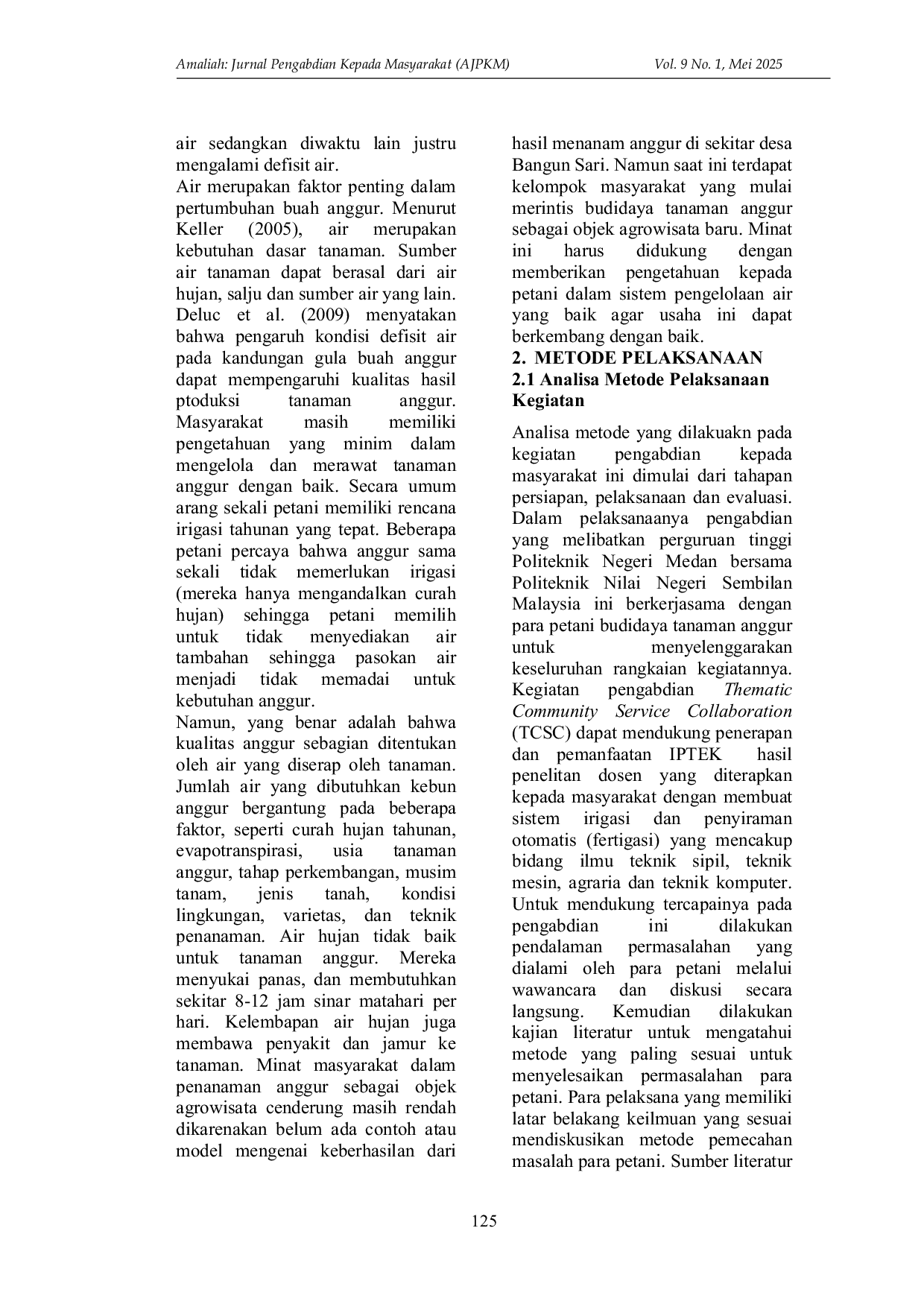 JURIS Training And Implementation of Automatic Irrigation Systems for Grape Plants in Bangunsari Village Tanjung Morawa District Deli Serdang Regency Sumatera Utara