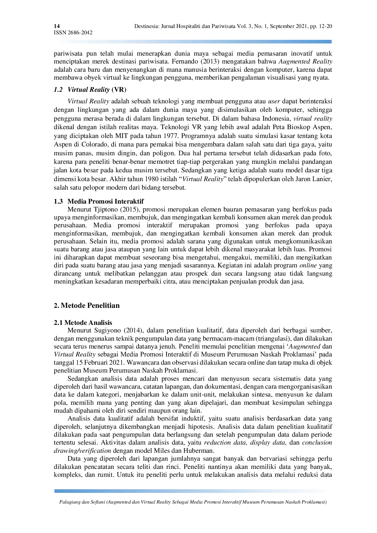 JURIS Augmented dan Virtual Reality sebagai Media Promosi Interaktif Museum Perumusan Naskah Proklamasi