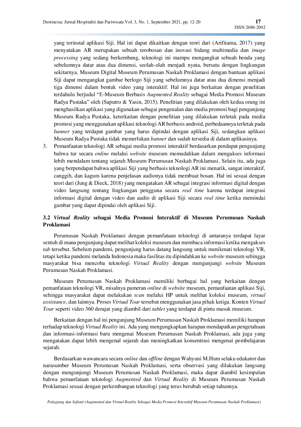 JURIS Augmented dan Virtual Reality sebagai Media Promosi Interaktif Museum Perumusan Naskah Proklamasi