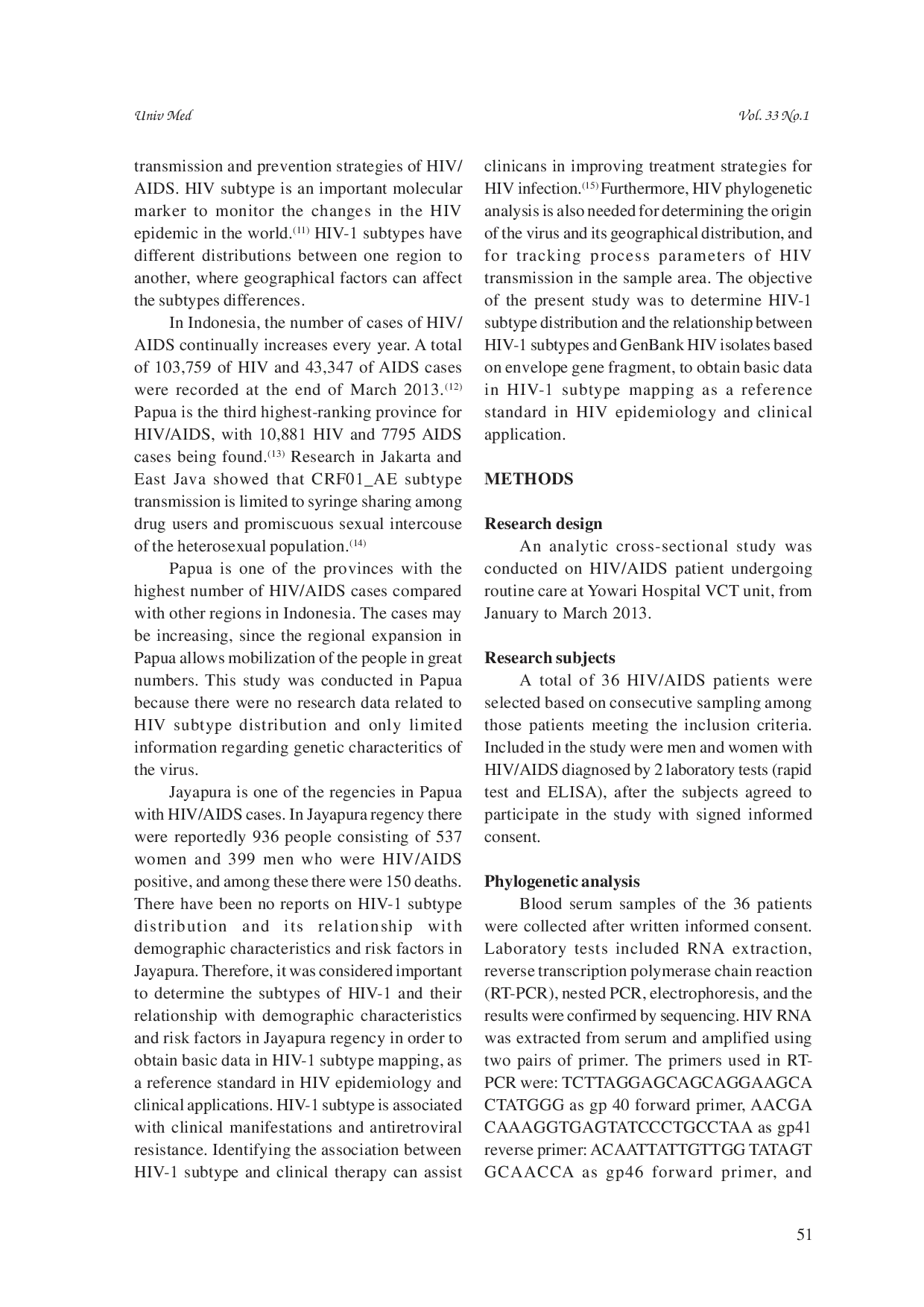 juris Subtypes and phylogenetic analysis of human immunodeficiency virus 1 in Jayapura