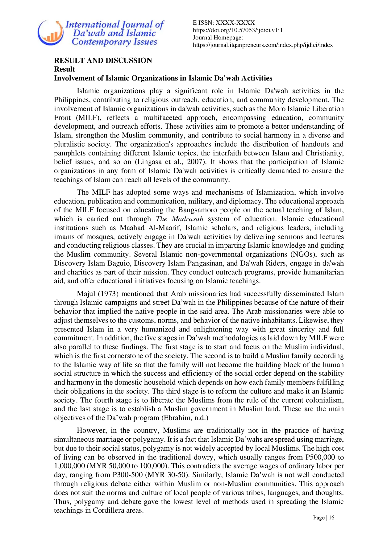 JURIS The Future of Islamic Da wah in The Secular State of The Philippines