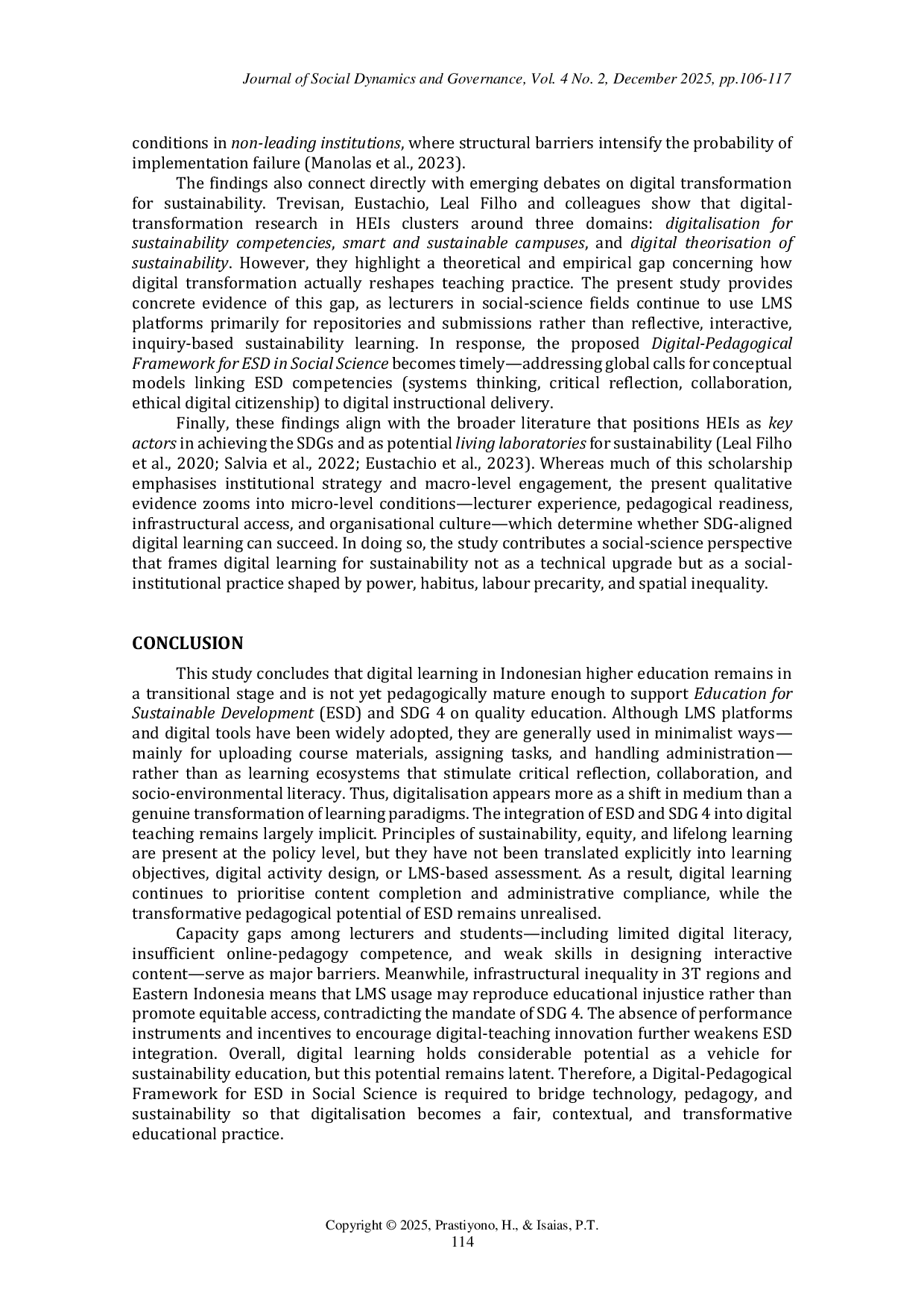 JURIS Digital Pedagogical Framework for Education for Sustainable Development in Social Science