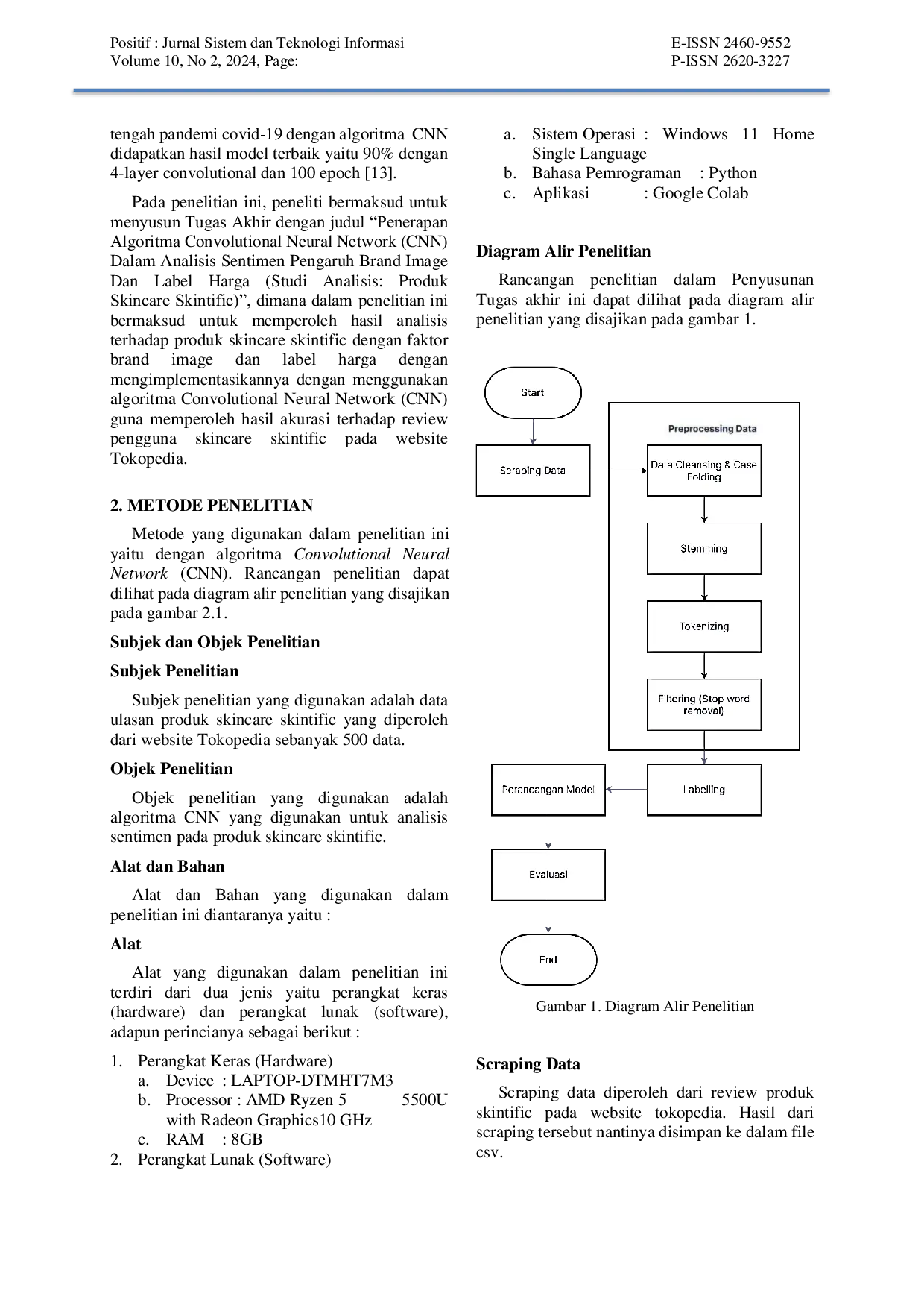 JURIS Implementation of the Convolutional Neural Network Algorithm in Sentiment Analysis of the Influence of Brand Image and Price Label Analytical Study Skincare Product Skintific