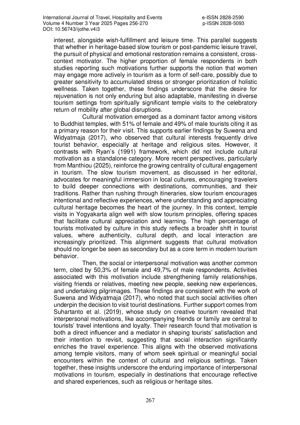 JURIS Tourists Motivations in Visiting Buddhist Temples of Yogyakarta