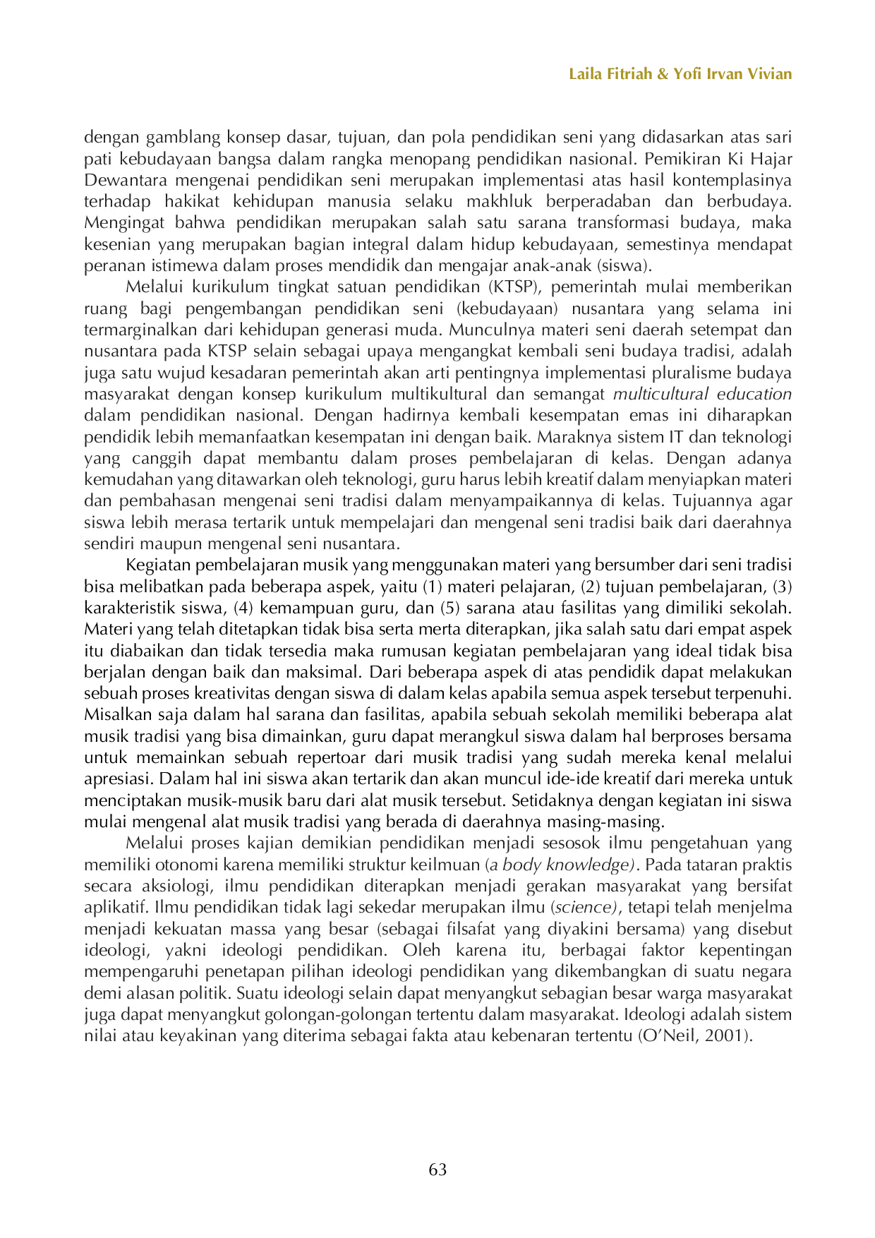 JURIS Ideologi Pendidikan melalui Pendidikan Seni Musik dalam Sebuah Kreativitas