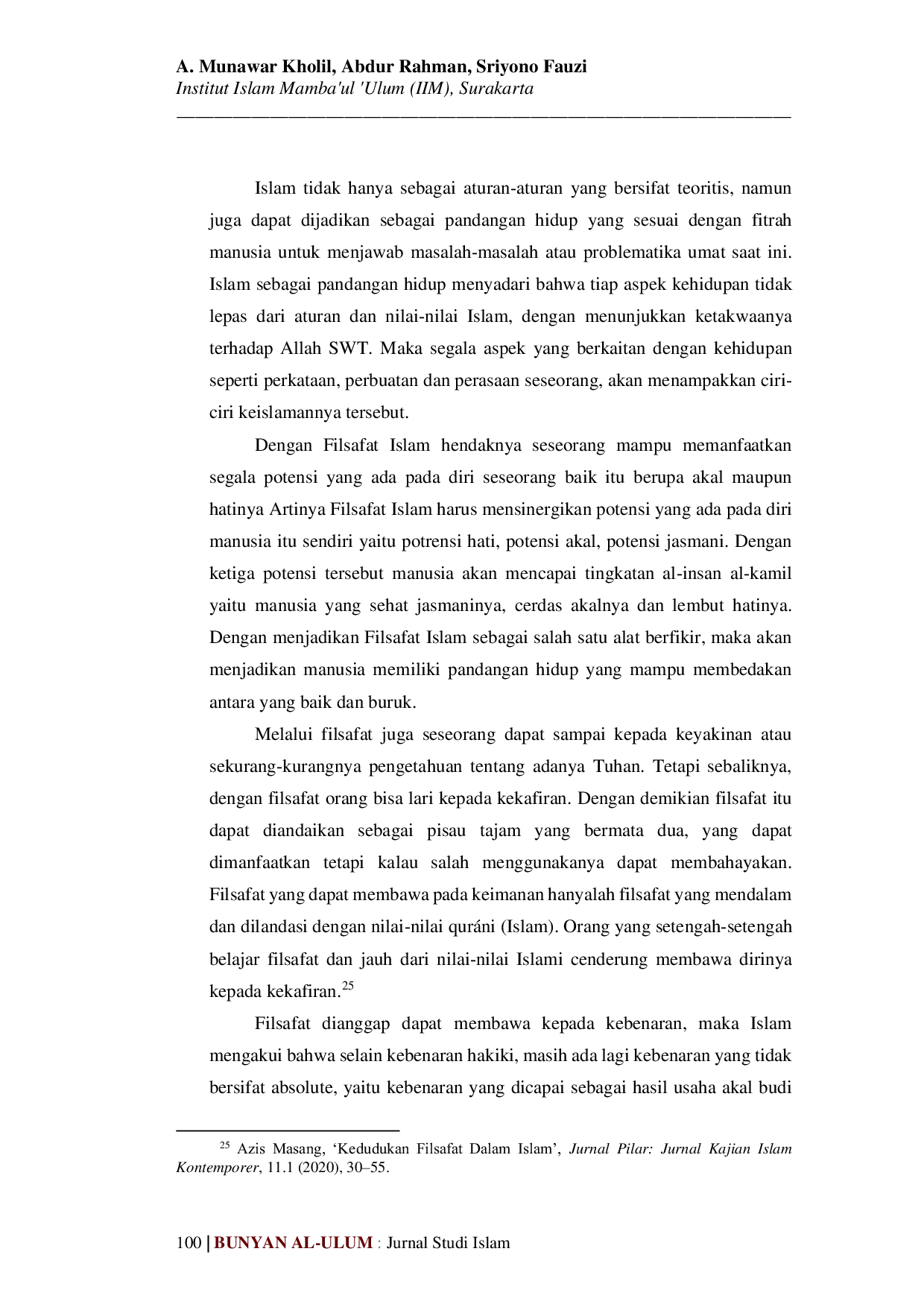 JURIS Filsafat Islam Sebuah Identifikasi Pandangan Hidup