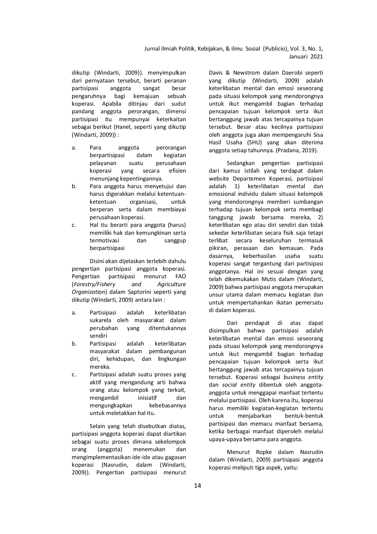 JURIS Pengaruh Pendidikan Perkoperasian Terhadap Partisipasi Anggota Pada Koperasi Wanita Di Kabupaten Tulungagung