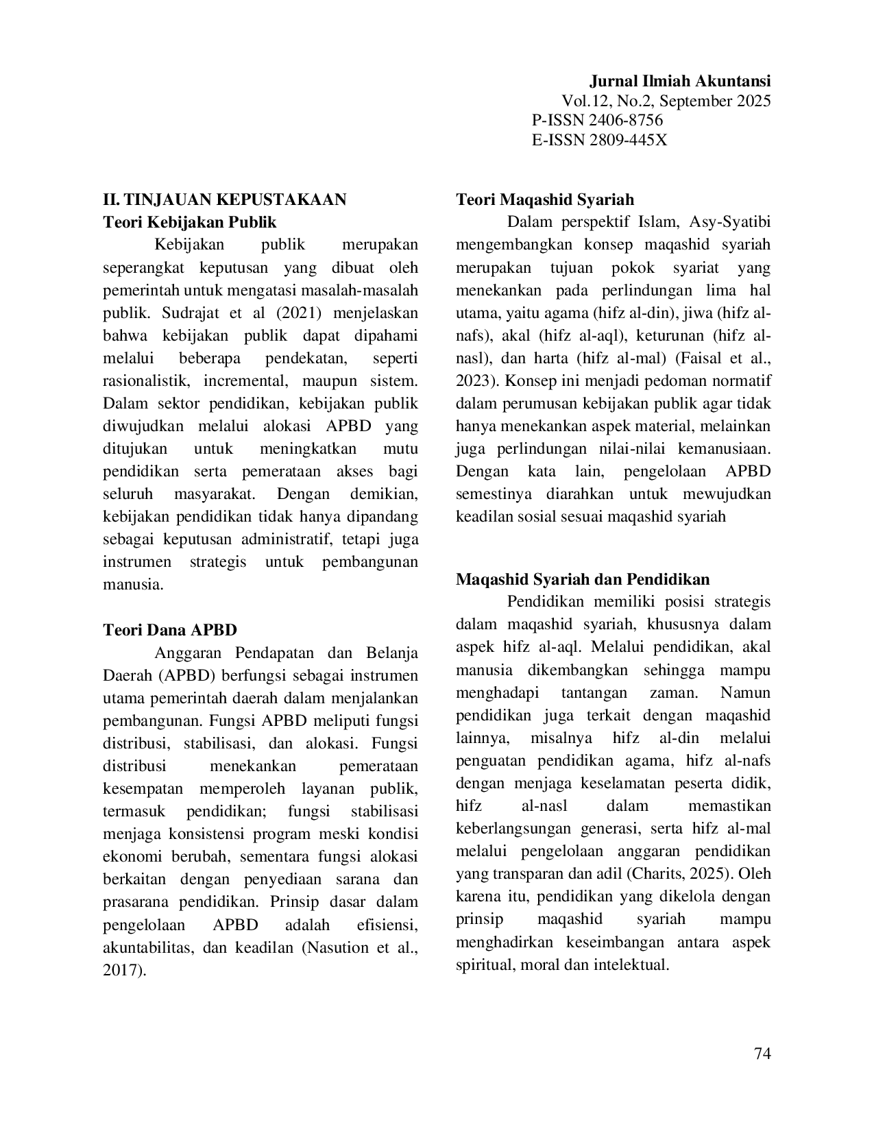 JURIS Analisis Maqashid Syariah dalam Pengelolaan Anggaran Pendapatan dan Belanja Daerah untuk Peningkatan Kualitas Pendidikan di Kabupaten Aceh Besar