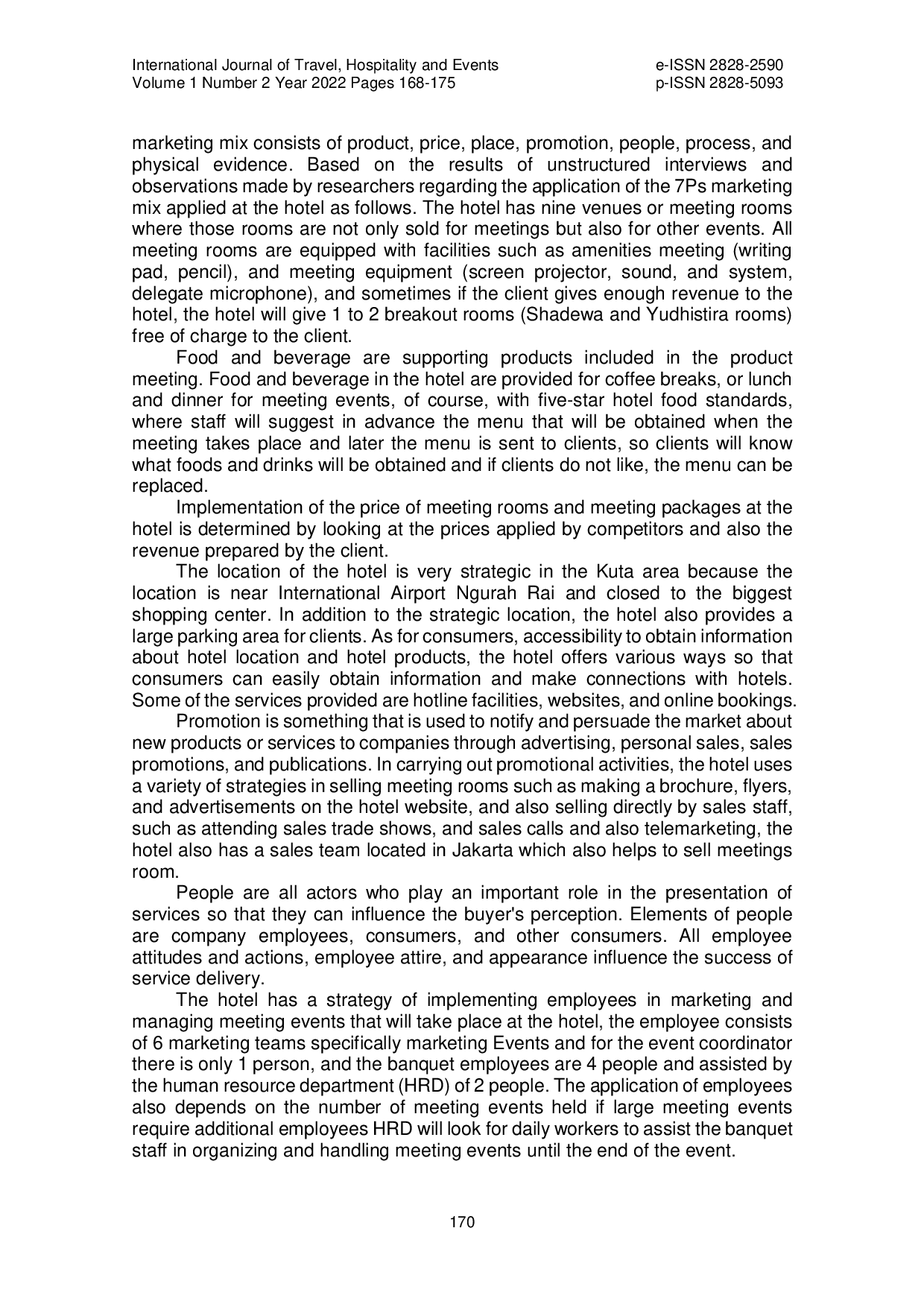 JURIS Implementation of Marketing Mix to Increase Meeting Events