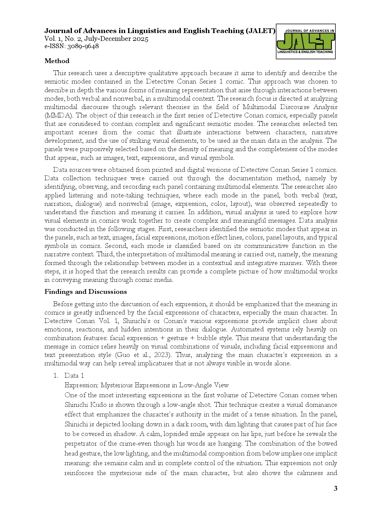 JURIS Multimodal Discourse Analysis of Implicatures in Detective Conan Comic Series 1