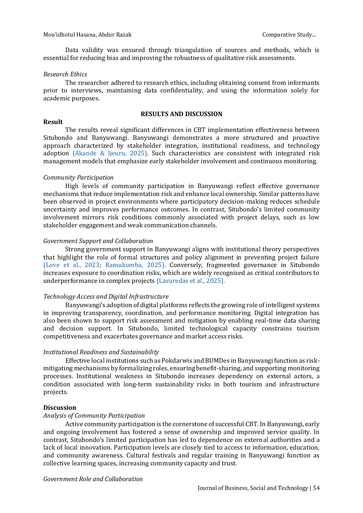 JURIS Comparative Study of Community Tourism Development Models in Baluran Situbondo and Banyuwangi National Parks