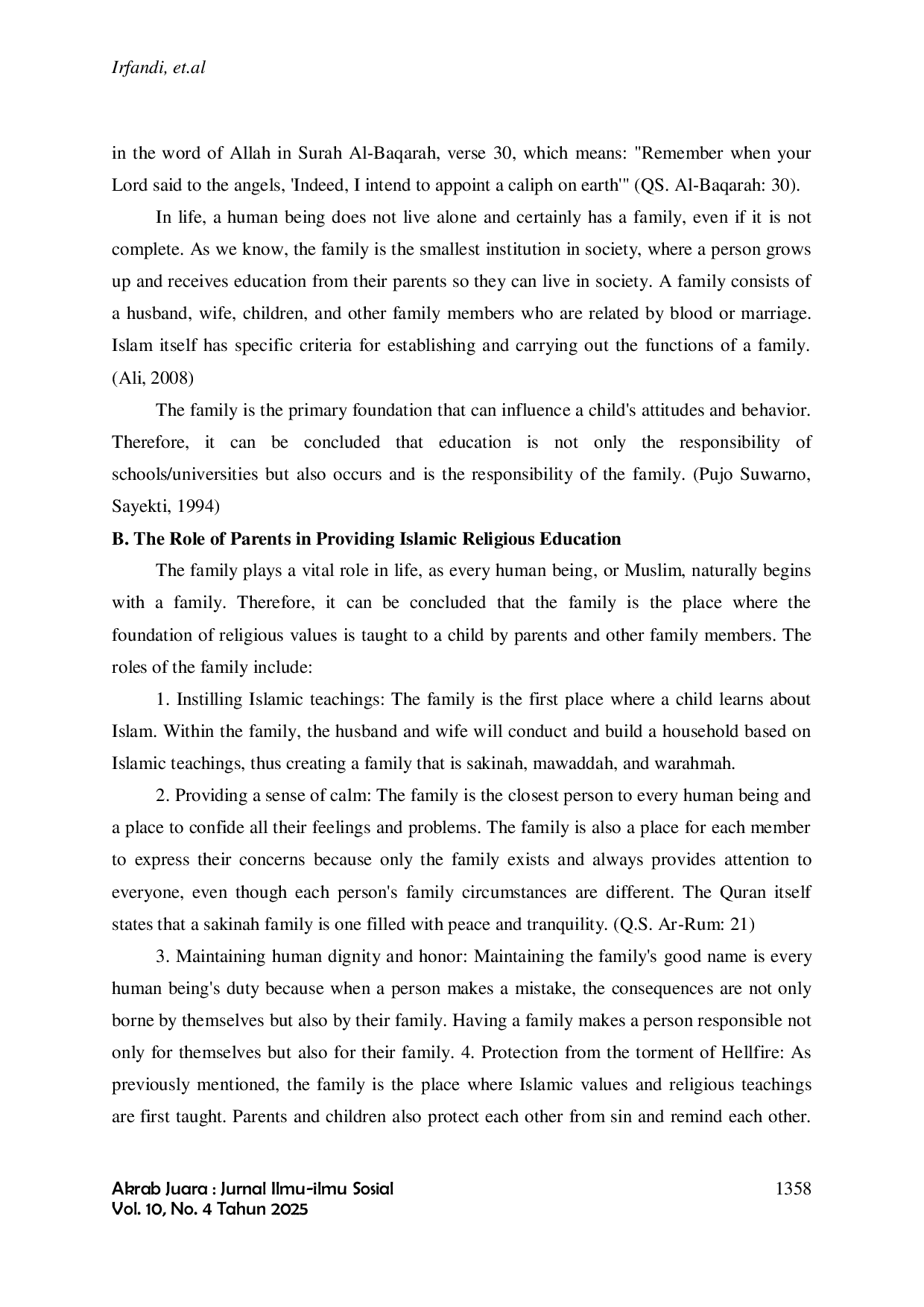 JURIS The Effectiveness of Islamic Religious Education in the Family on Students Religious Attitudes