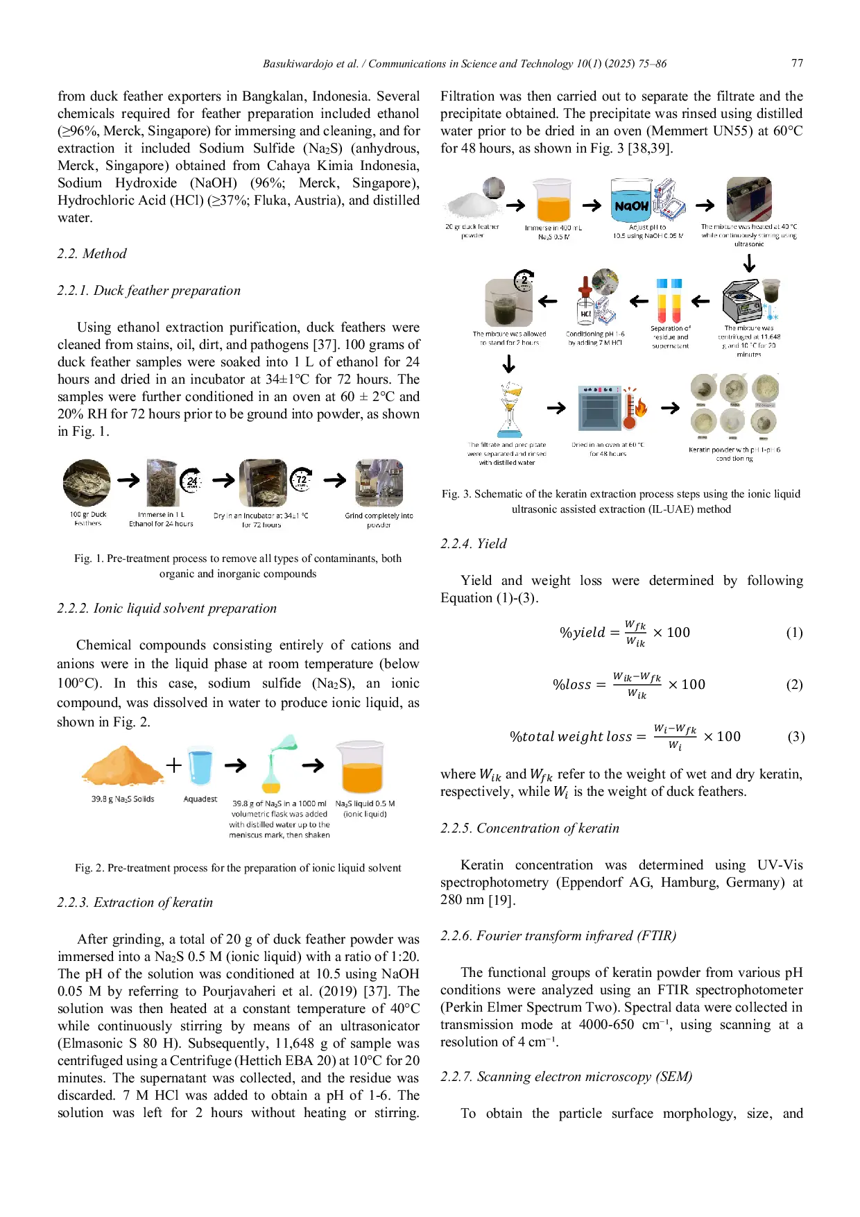 JURIS Ionic liquid ultrasound assisted extraction IL UAE for duck feather keratin and in silico evaluation as a potential procollagen n endopeptidase inhibitor