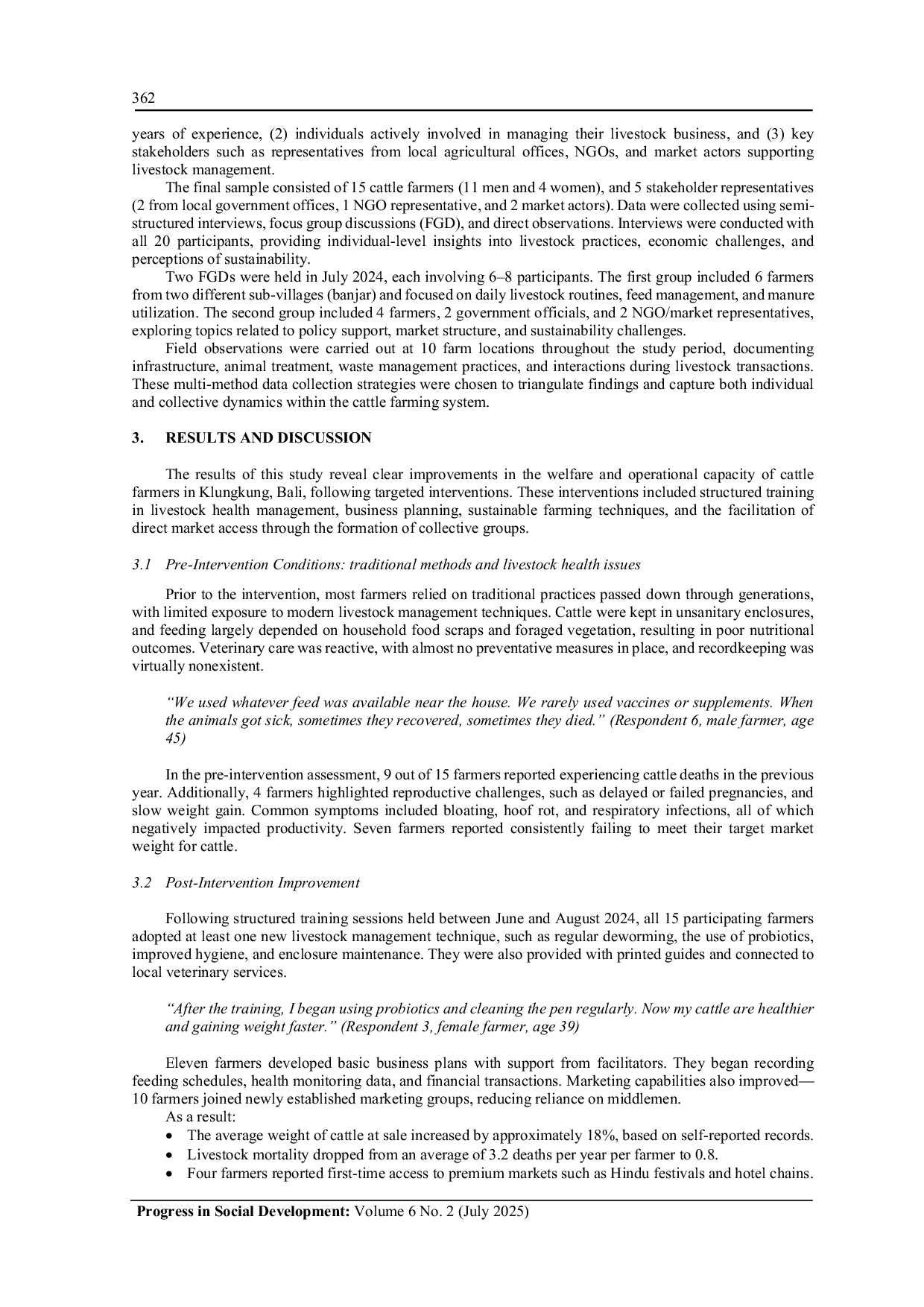 JURIS Empowerment of Rural Cattle Farmers Integrating Sustainable Practices and Improved Market Access for Livelihood Enhancement