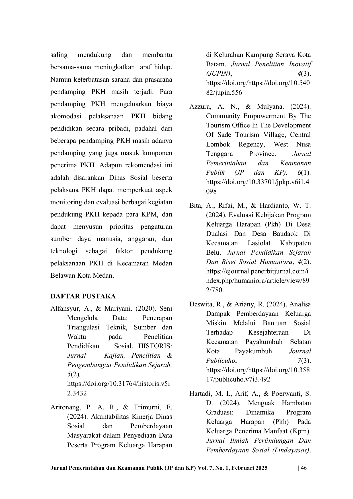 JURIS Pemberdayaan Masyarakat Melalui Program Keluarga Harapan di Kecamatan Medan Belawan Kota Medan