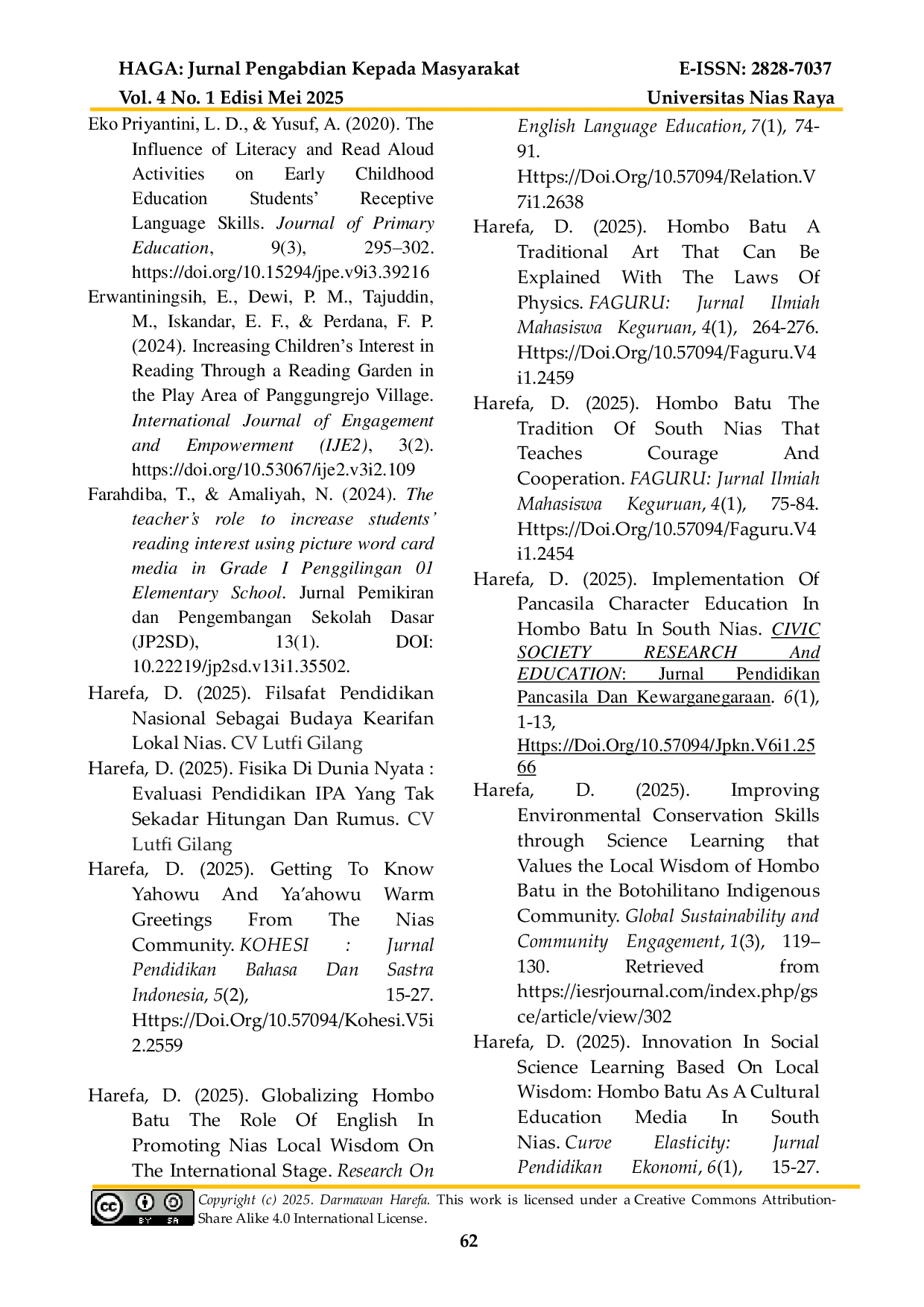 JURIS Enhancing Children s Learning Interest Through Reading Activities In Celebration Of The Mission And Reformation In Bawonifaoso Village