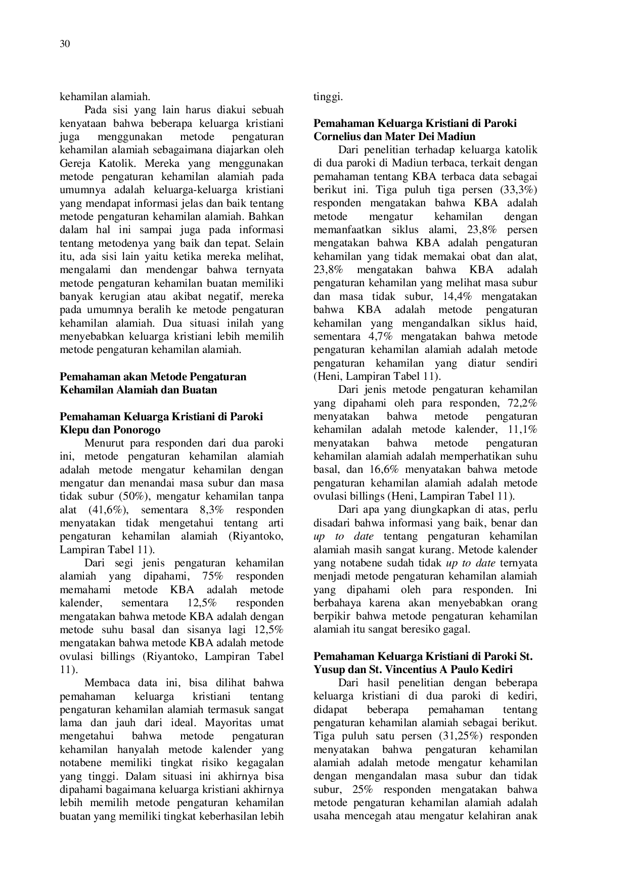 JURIS Katekese Tentang Pengaturan Kehamilan Secara Alami