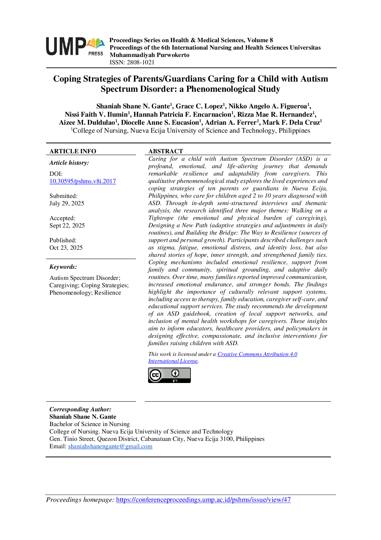 JURIS Coping Strategies of Parents Guardians Caring for a Child with Autism Spectrum Disorder a Phenomenological Study