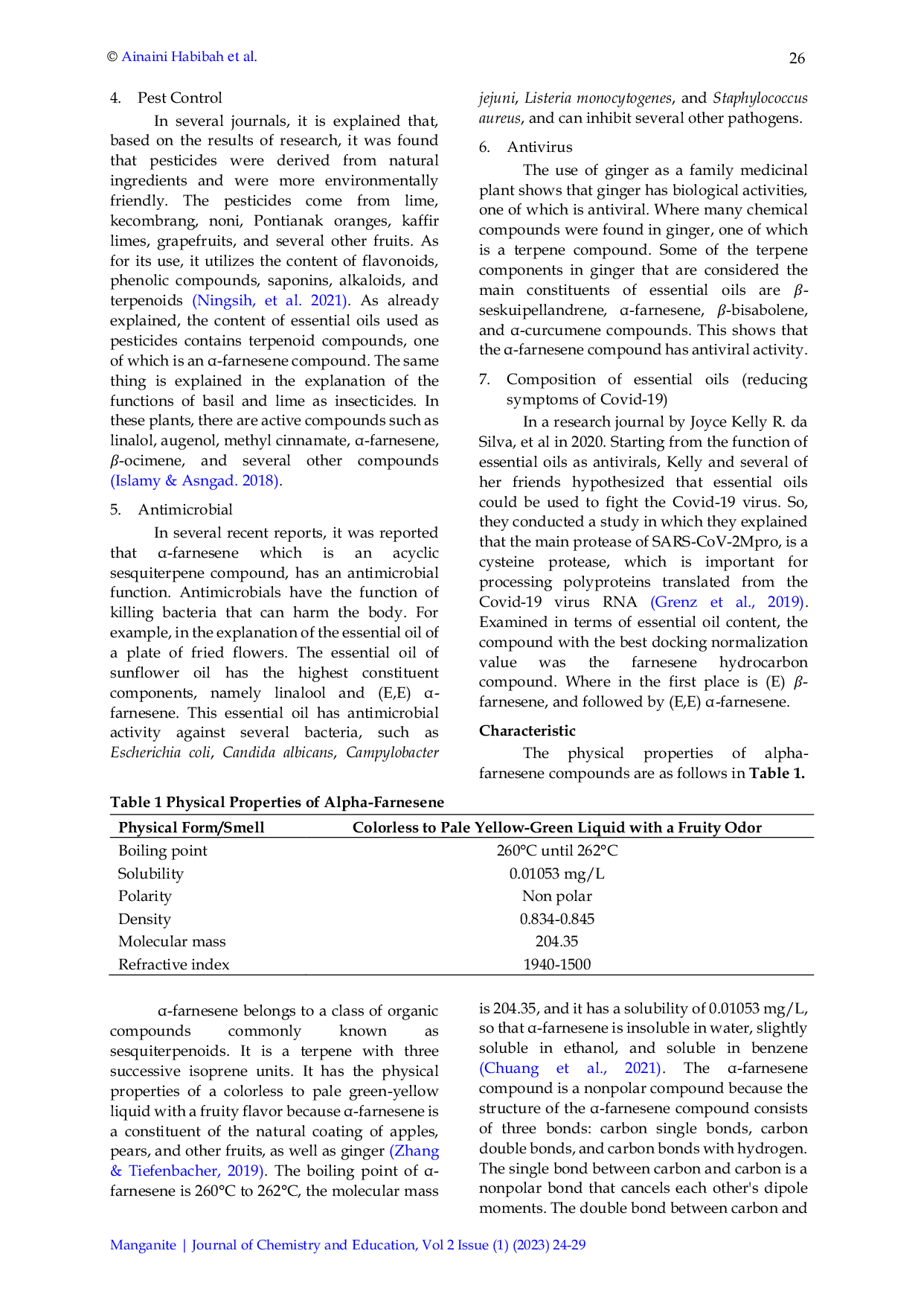 JURIS Schematic Literature Review Content of Farnesene Compounds as an Anti Virus Skema Literatur Review Kandungan Senyawa Farnesene sebagai Anti Virus