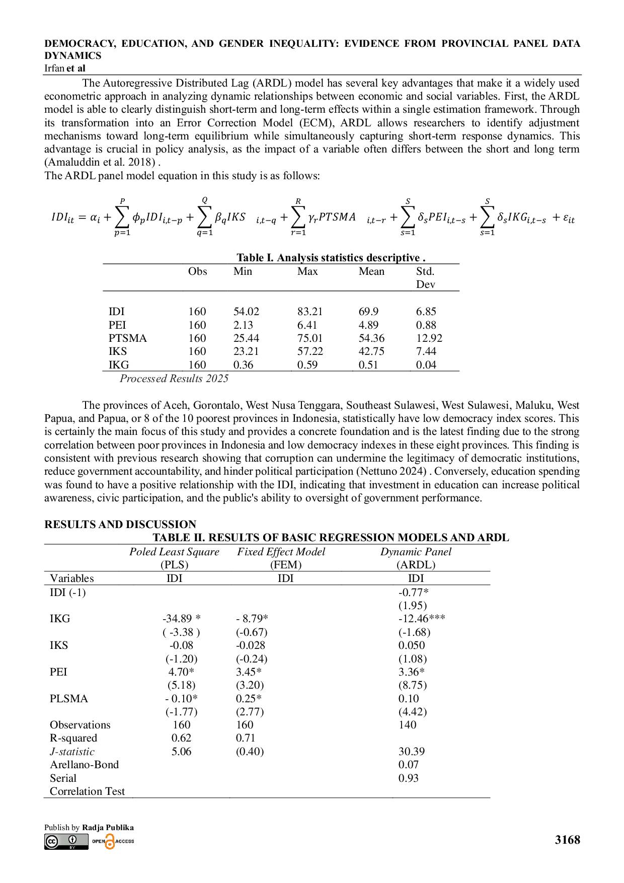 JURIS Demokrasi Pendidikan dan Ketimpangan Gender Bukti dari Dinamika Data Panel Provinsi