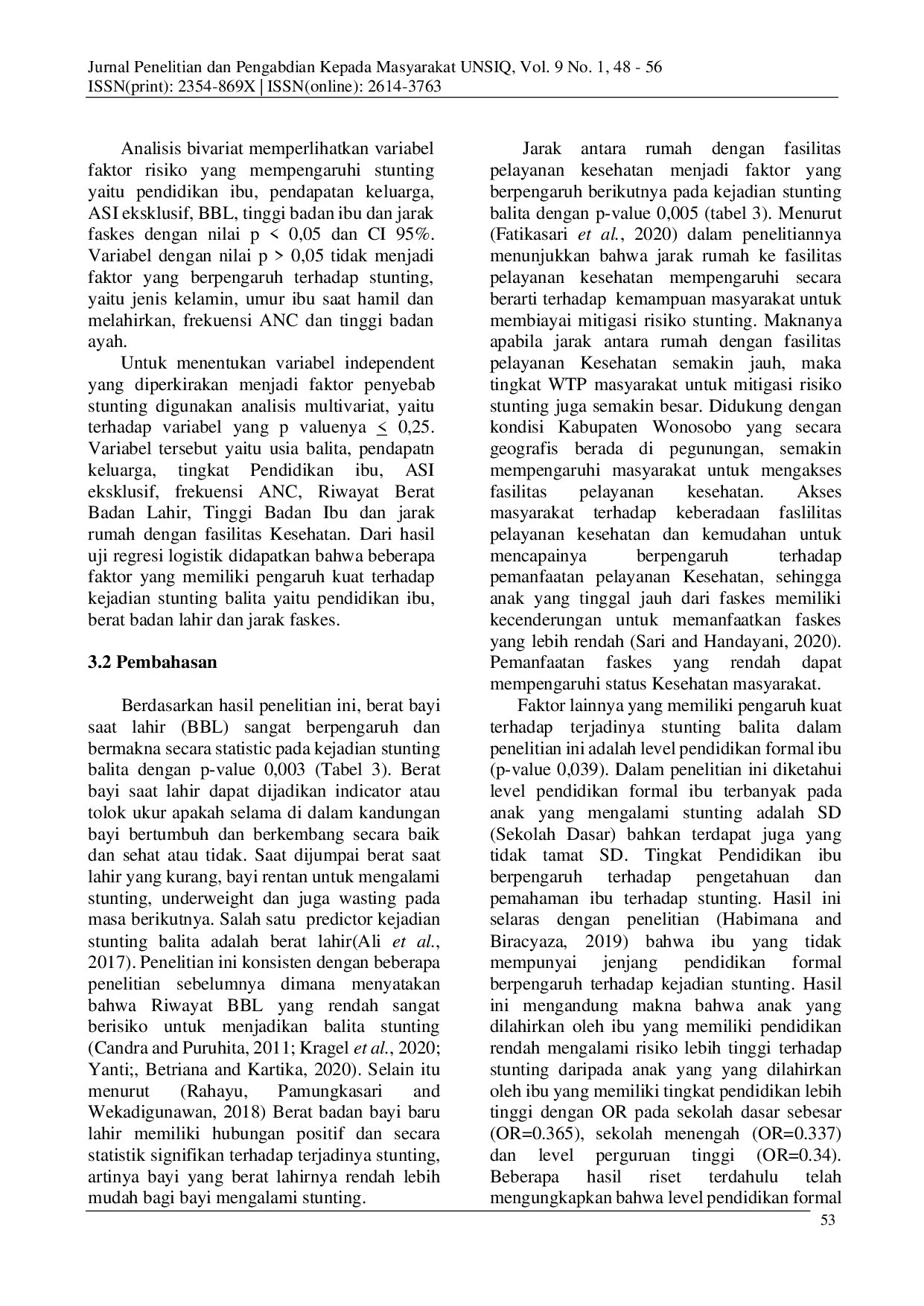 juris Analisis Faktor yang Mempengaruhi Kejadian Stunting pada Balita