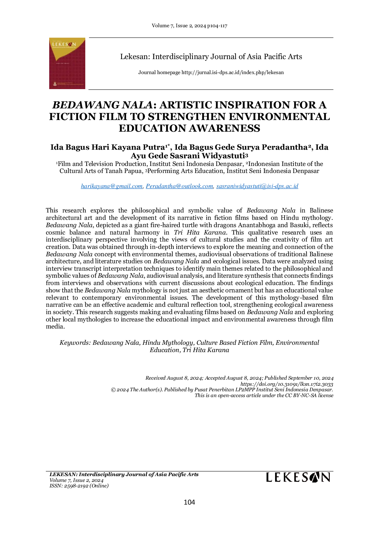 JURIS Bedawang Nala Inspirasi Artistik untuk Film Fiksi yang Menguatkan Kesadaran Pendidikan Lingkungan