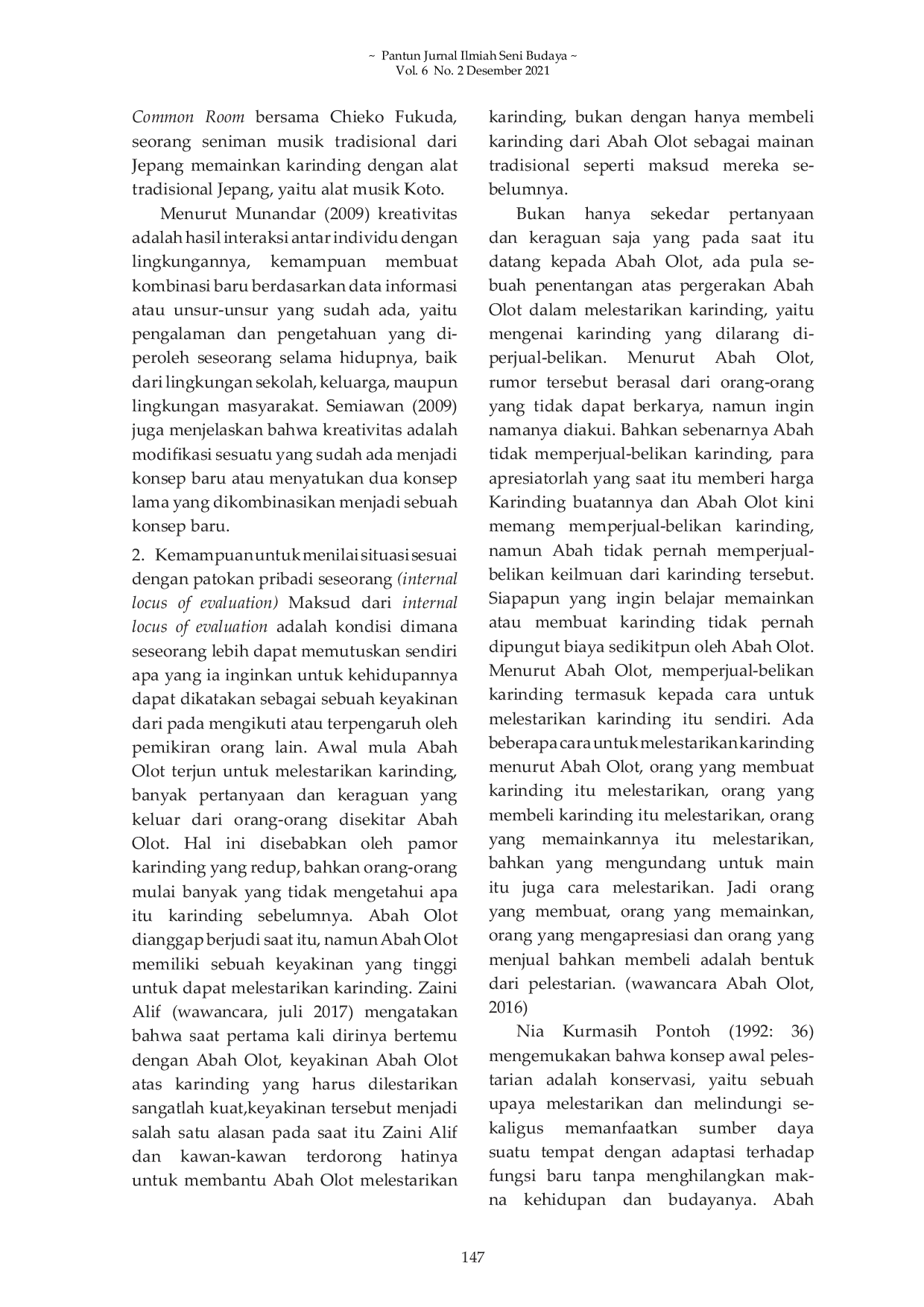 JURIS Proses Kreatif Abah Olot dalam Melestarikan Karinding