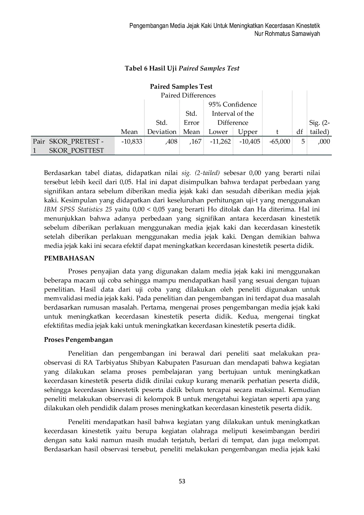 JURIS Pengembangan Media Jejak Kaki untuk Meningkatkan Kecerdasan Kinestetik