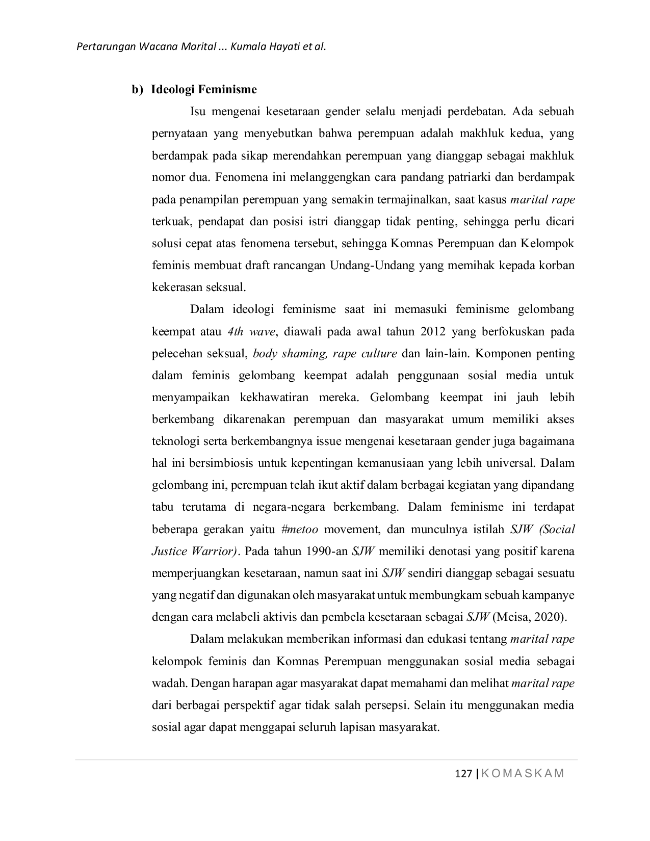 JURIS Pertarungan Wacana Marital Rape Terkait Undang Undang Tindak Pidana Kekerasan Seksual UU TPKS di Indonesia Melalui Instagram