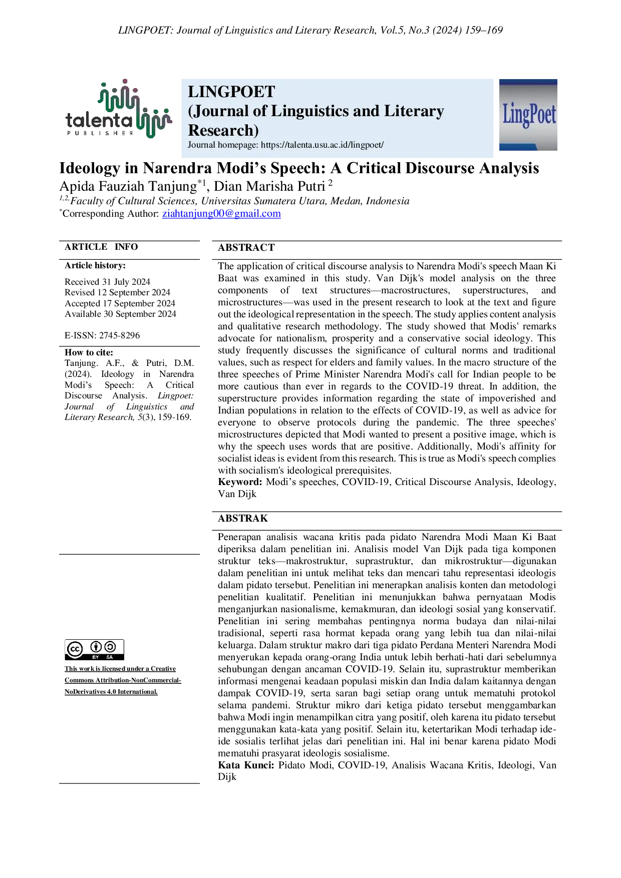 JURIS Ideology in Narendra Modi s Speech A Critical Discourse Analysis