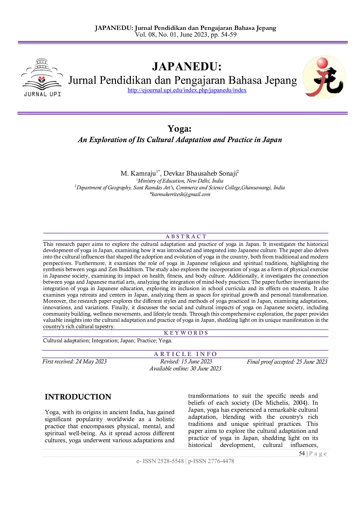 JURIS Yoga An Exploration of Its Cultural Adaptation and Practice in Japan
