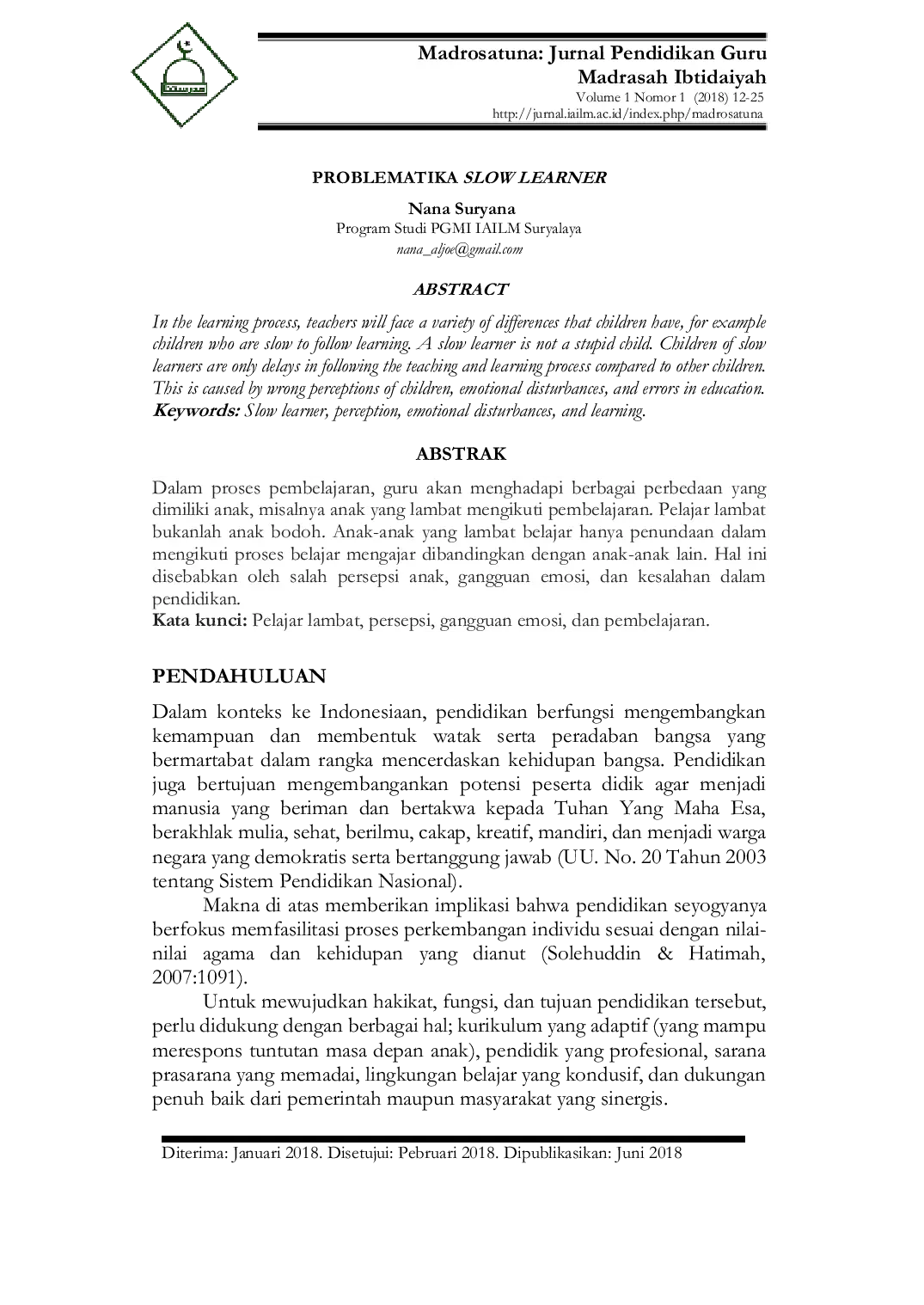 JURIS Problematika Slow Learner