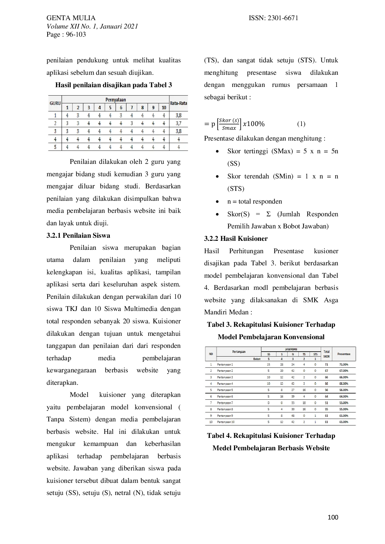 JURIS Pemanfaatan Sistem Informasi Website Dalam Meningkatkan Pembelajaran Pendidikan Kewarganegaraan Di SMK Asga Mandiri Medan
