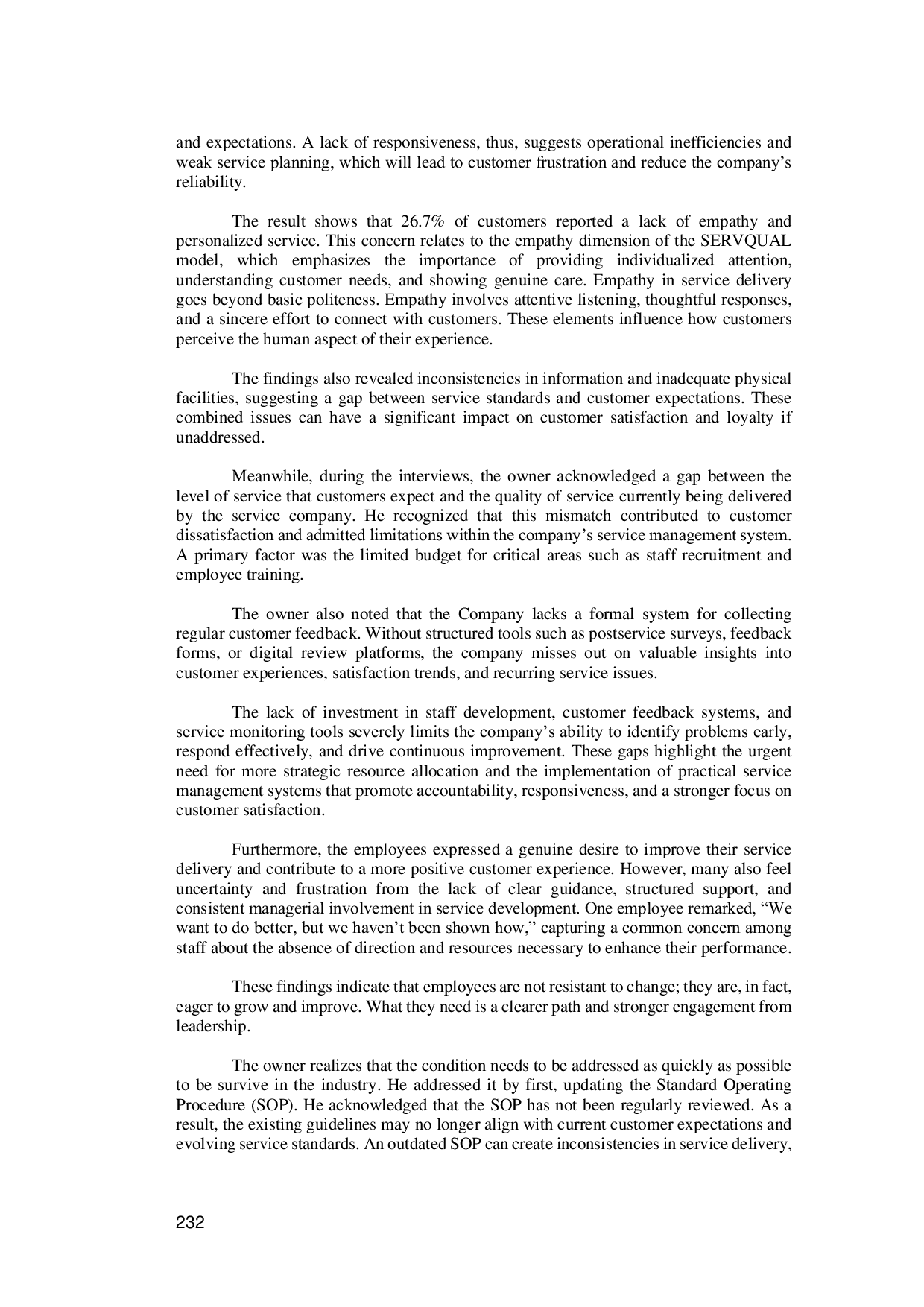 JURIS Enhancing Customers Loyalty Through Service Quality