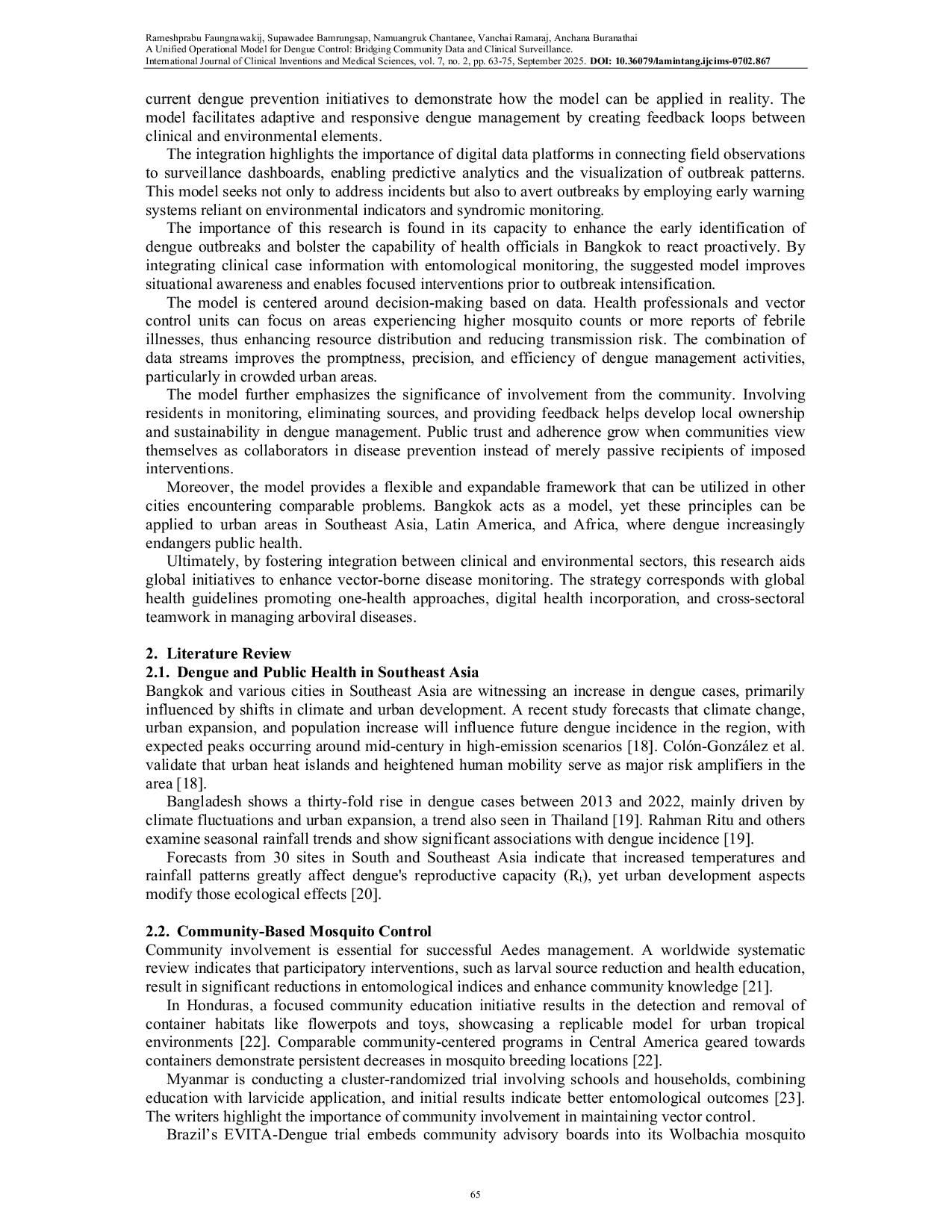 JURIS A Unified Operational Model for Dengue Control Bridging Community Data and Clinical Surveillance