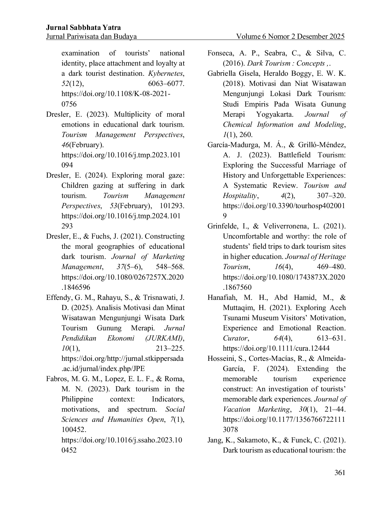 JURIS Dark Tourism Sebagai Alternatif Wisata Edukatif A Literature Review