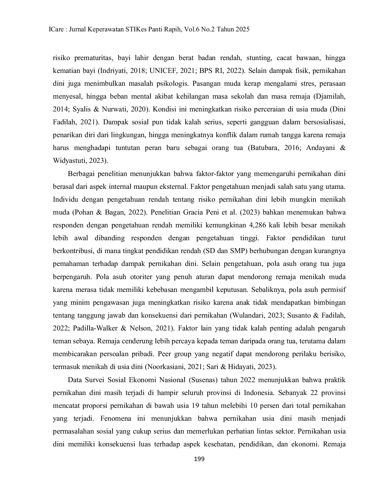 JURIS Faktor Faktor yang Berhubungan Dengan Pernikahan Usia Dini pada Remaja di Desa Umung