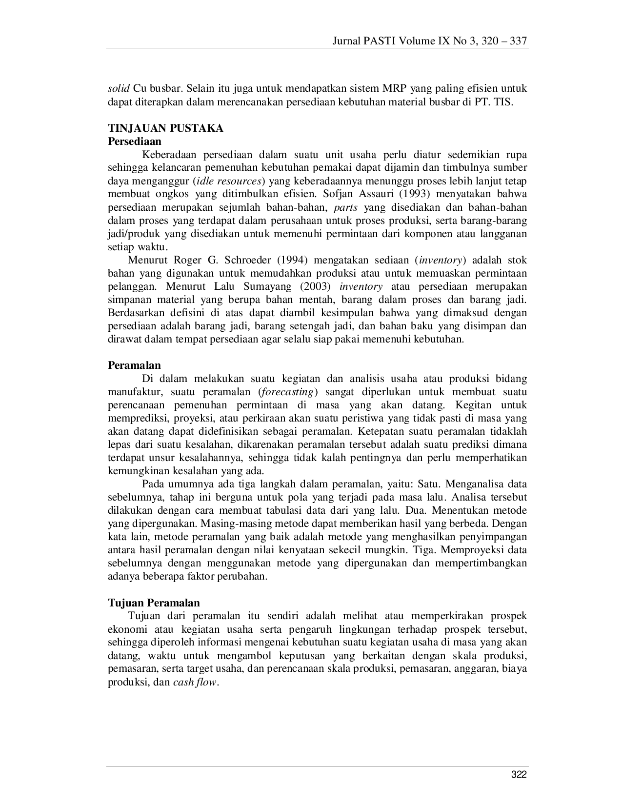 JURIS Analisis Perencanaan Dan Pengendalian Persediaan Busbar Berdasarkan Sistem Mrp Material Requirement Planning Di Pt Tis