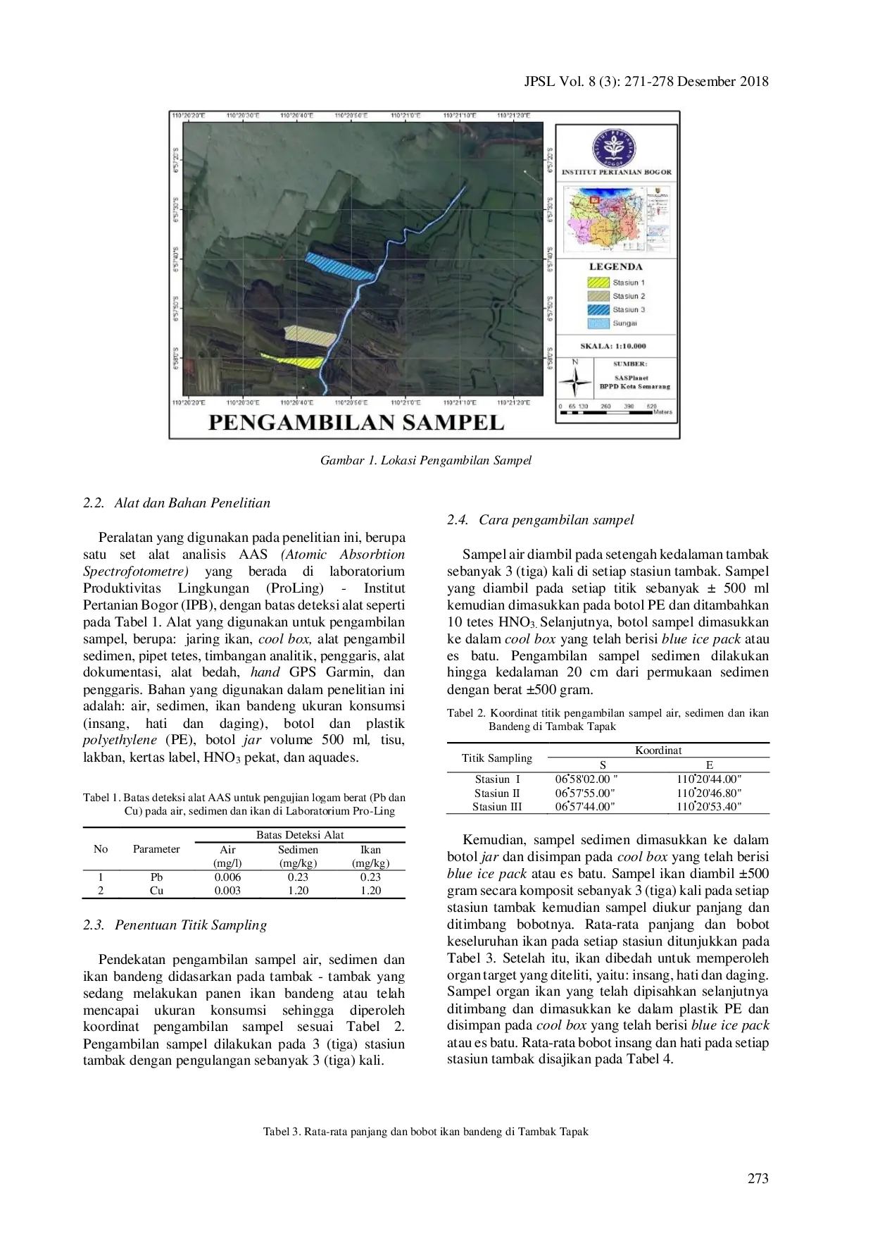 juris Akumulasi Logam Berat Timbal Dan Tembaga Pada Air Sedimen Dan Ikan Bandeng Chanos Chanos Forsskal 1775 Di Pertambakan Ikan Bandeng Dukuh Tapak Kelurahan Tugurejo Kota Semarang