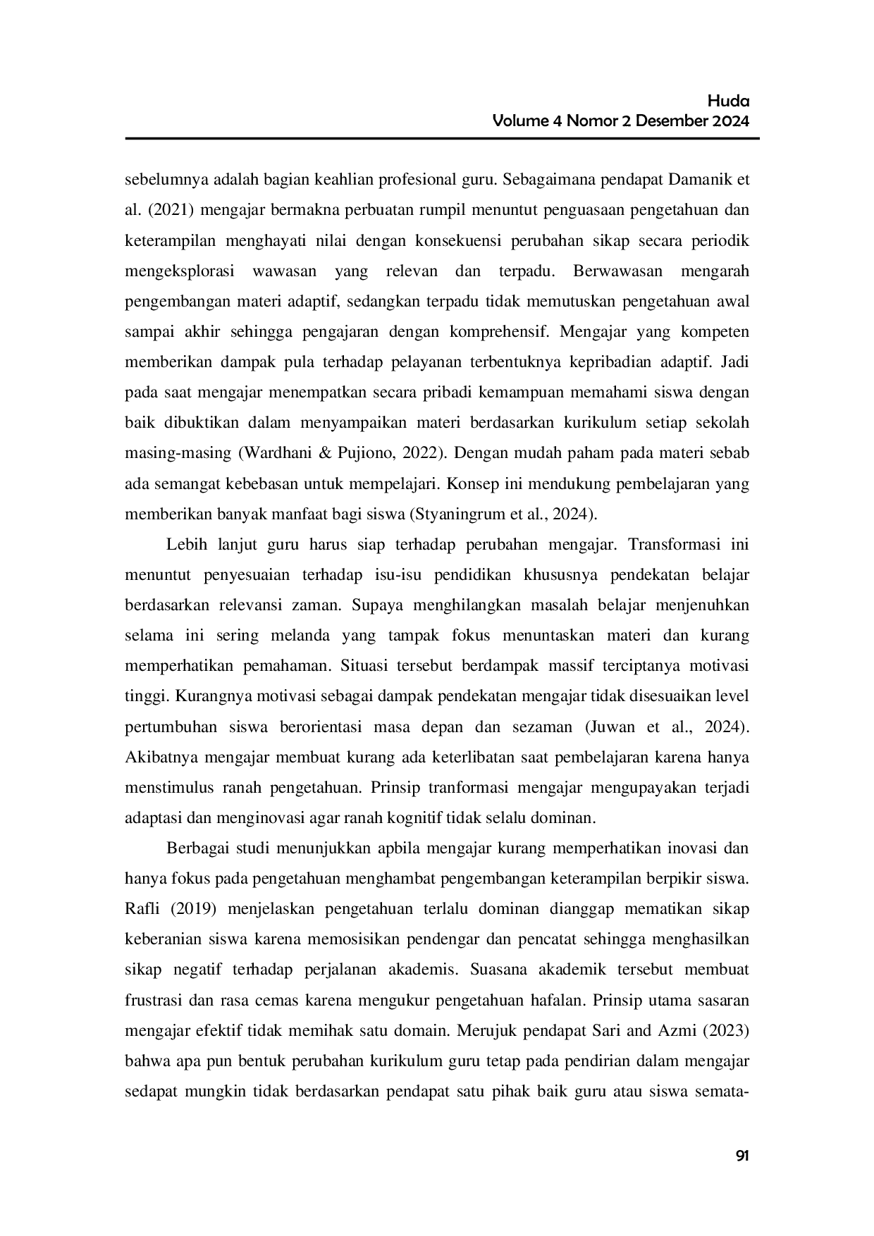 JURIS Optimalisasi Kompetensi Guru Sejarah Melalui Pendampingan Penerapan Inovasi Pembelajaran Berbasis Tpack