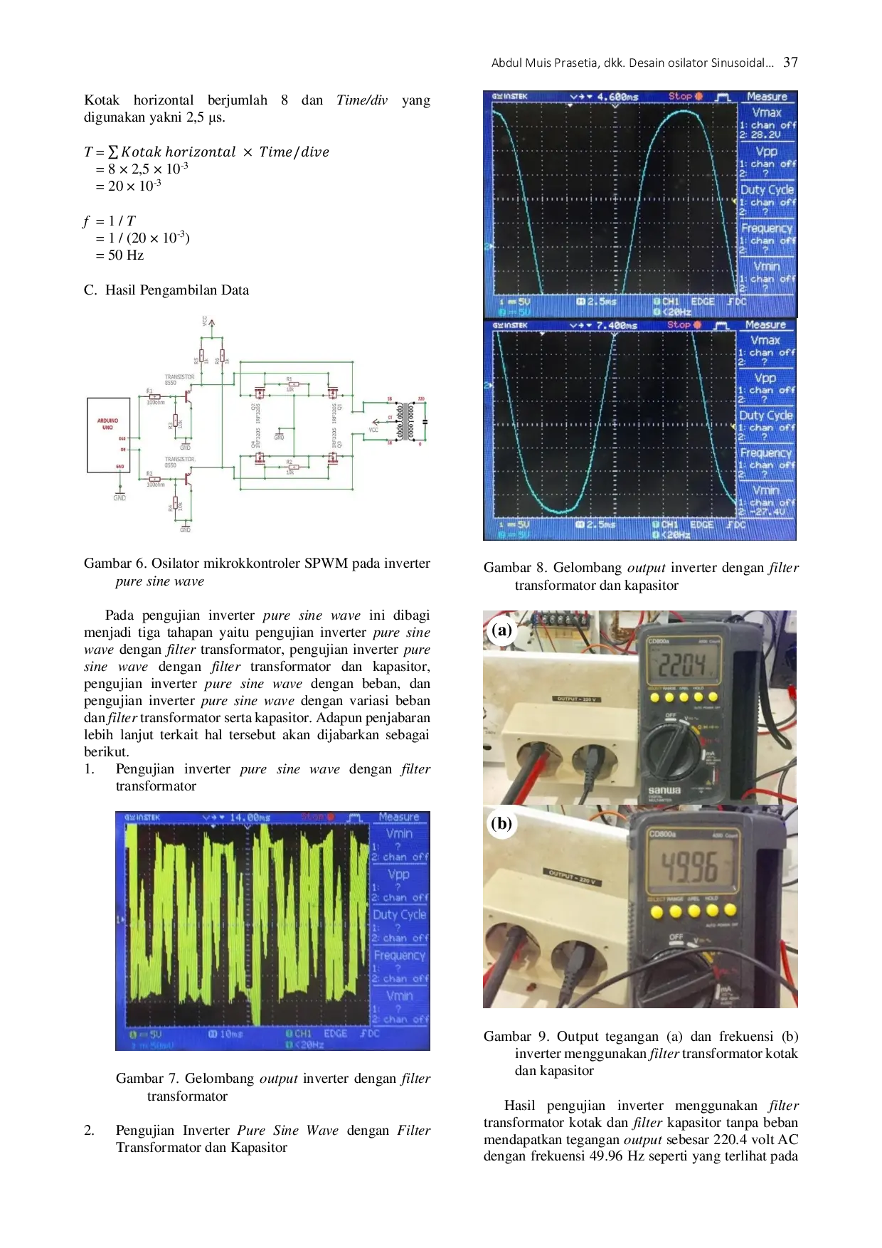 JURIS Desain Osilator Sinusoidal Pulse Width Modulation SPWM Pada Inverter Pure Sine Wave Secara Digital Menggunakan Mikrokontroler